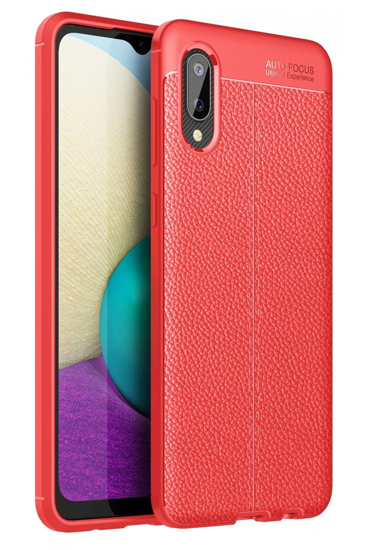 NewFace Samsung Galaxy A02 Kılıf Auto Focus Kapak - Kırmızı JOJUA