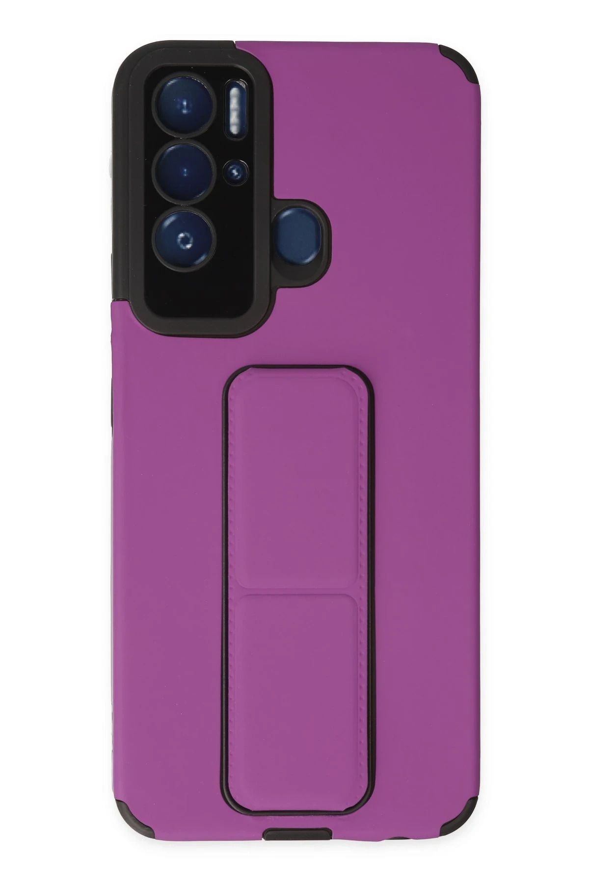 NewFace Tecno Pova Neo Kılıf Mega Standlı Silikon - Mor BSTMY