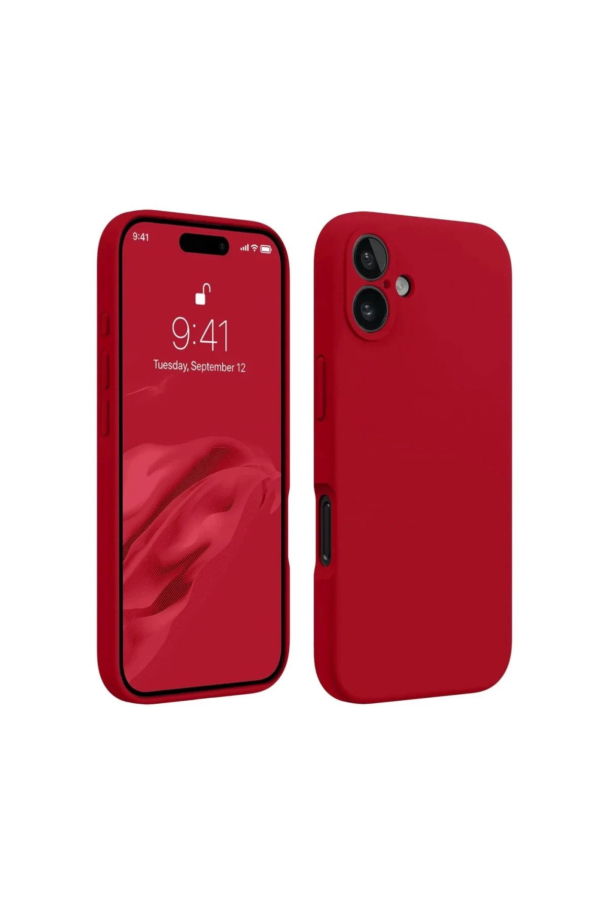 NewFace iPhone 16 Kılıf First Silikon - Kırmızı HNZRN