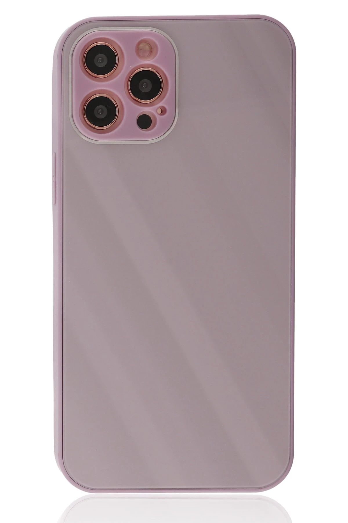 NewFace iPhone 12 Pro Kılıf Glass Kapak - Mor BSTMY