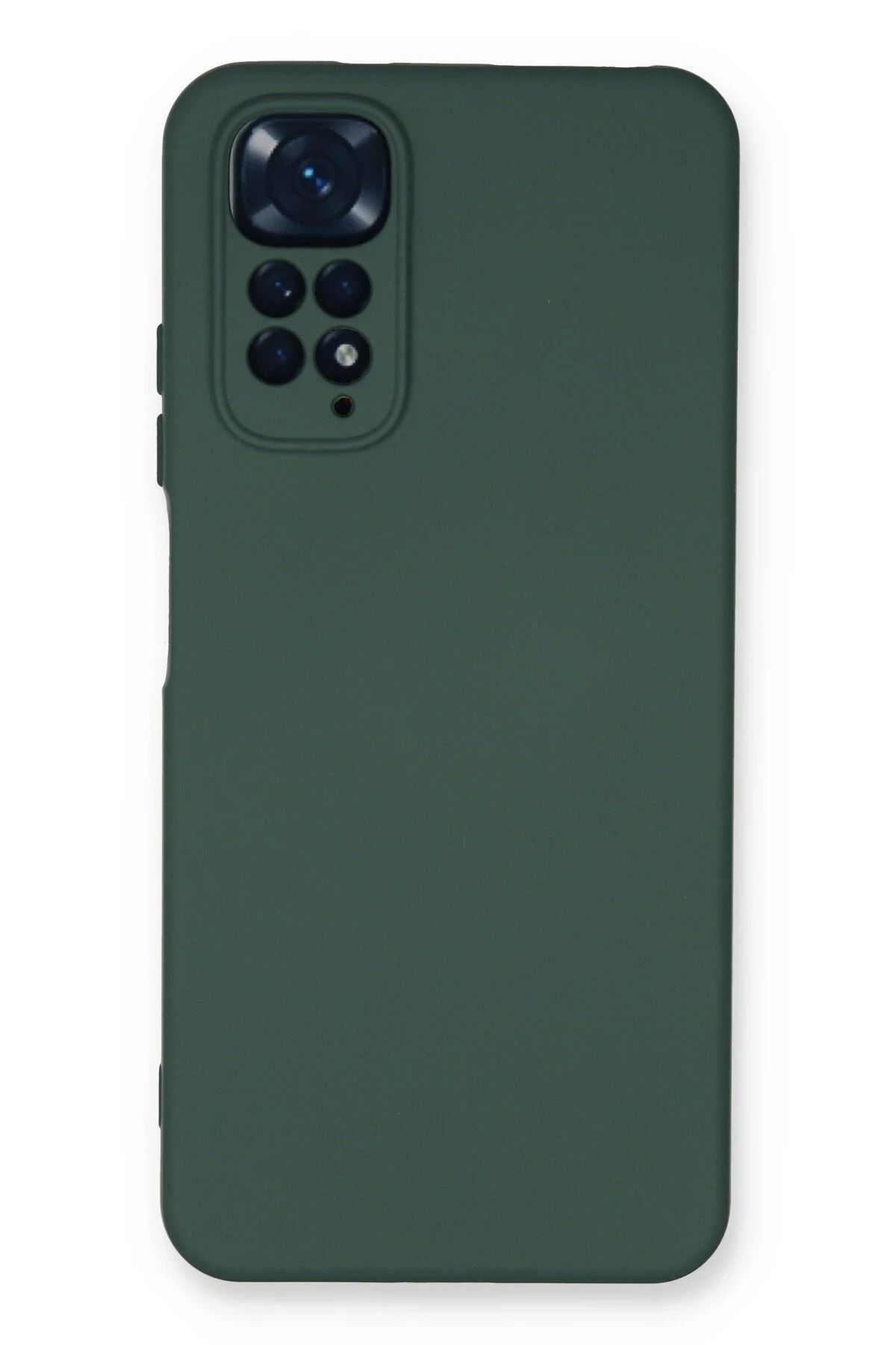 NewFace Xiaomi Redmi Note 11 Kılıf Nano içi Kadife Silikon - Koyu Yeşil NRMSA