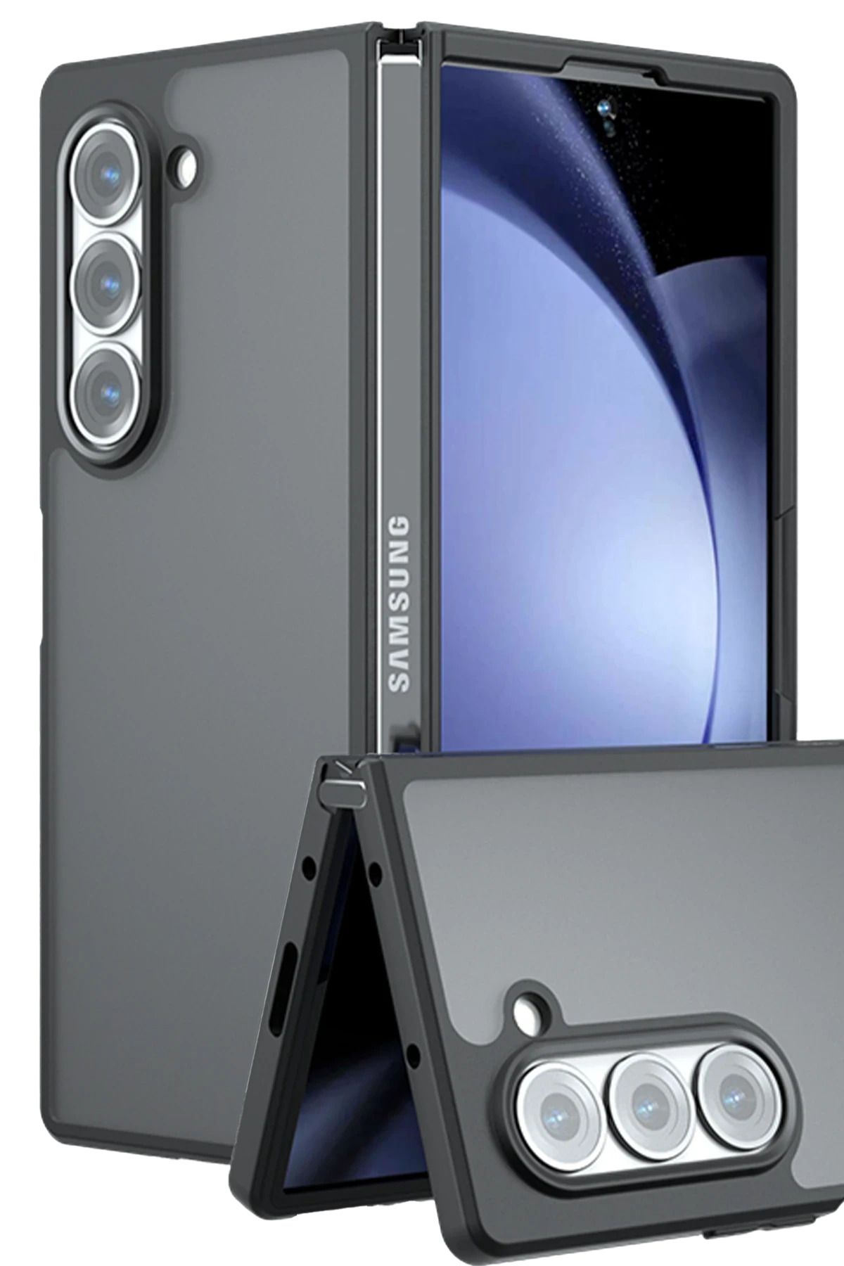 NewFace Samsung Galaxy Z Fold 5 Kılıf Blur Fold Kapak - Mat Siyah JOJUA