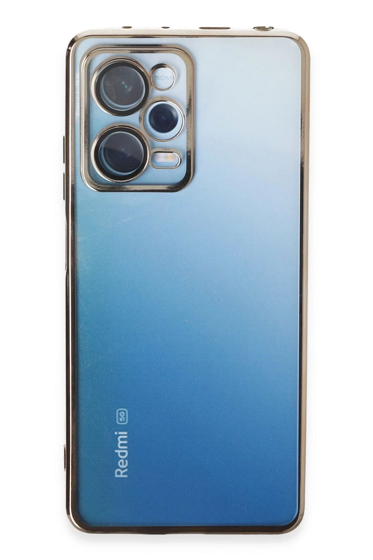 NewFace Xiaomi Redmi Note 12 Pro 5G Kılıf Lensli Silikon - Gold BSTMY