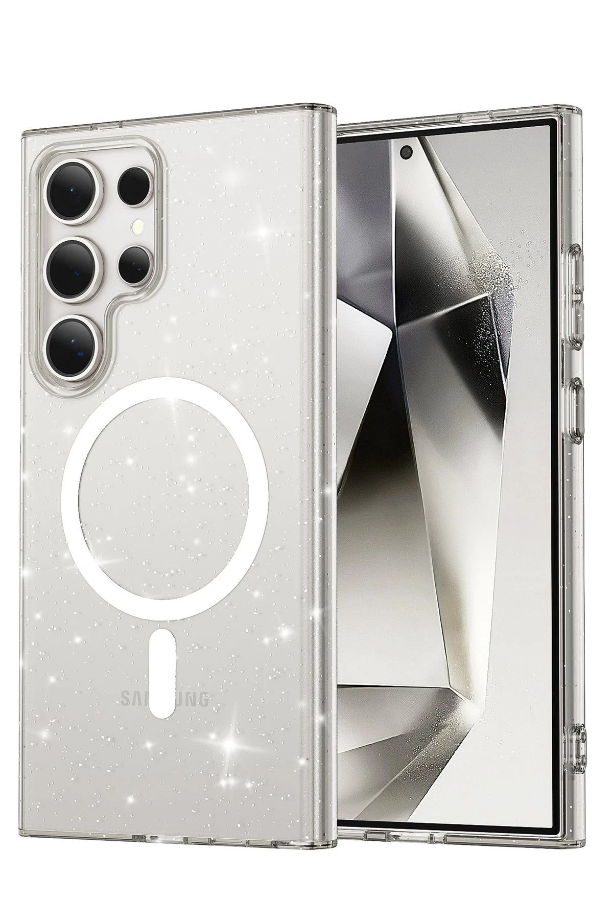 NewFace Samsung Galaxy S24 Ultra Kılıf Glow Magsafe Kapak - Şeffaf NRMSA