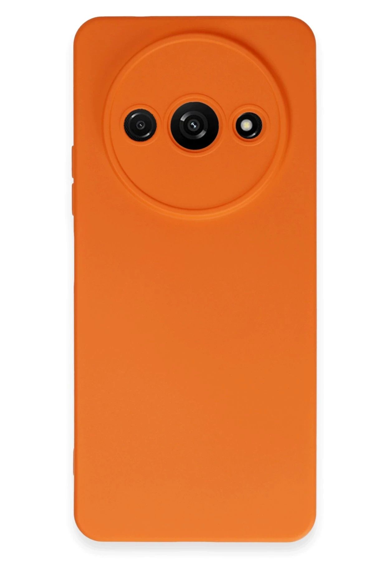 NewFace Xiaomi Redmi A3 uyumlu 4G Kılıf Nano içi Kadife Silikon - Turuncu YNSMR