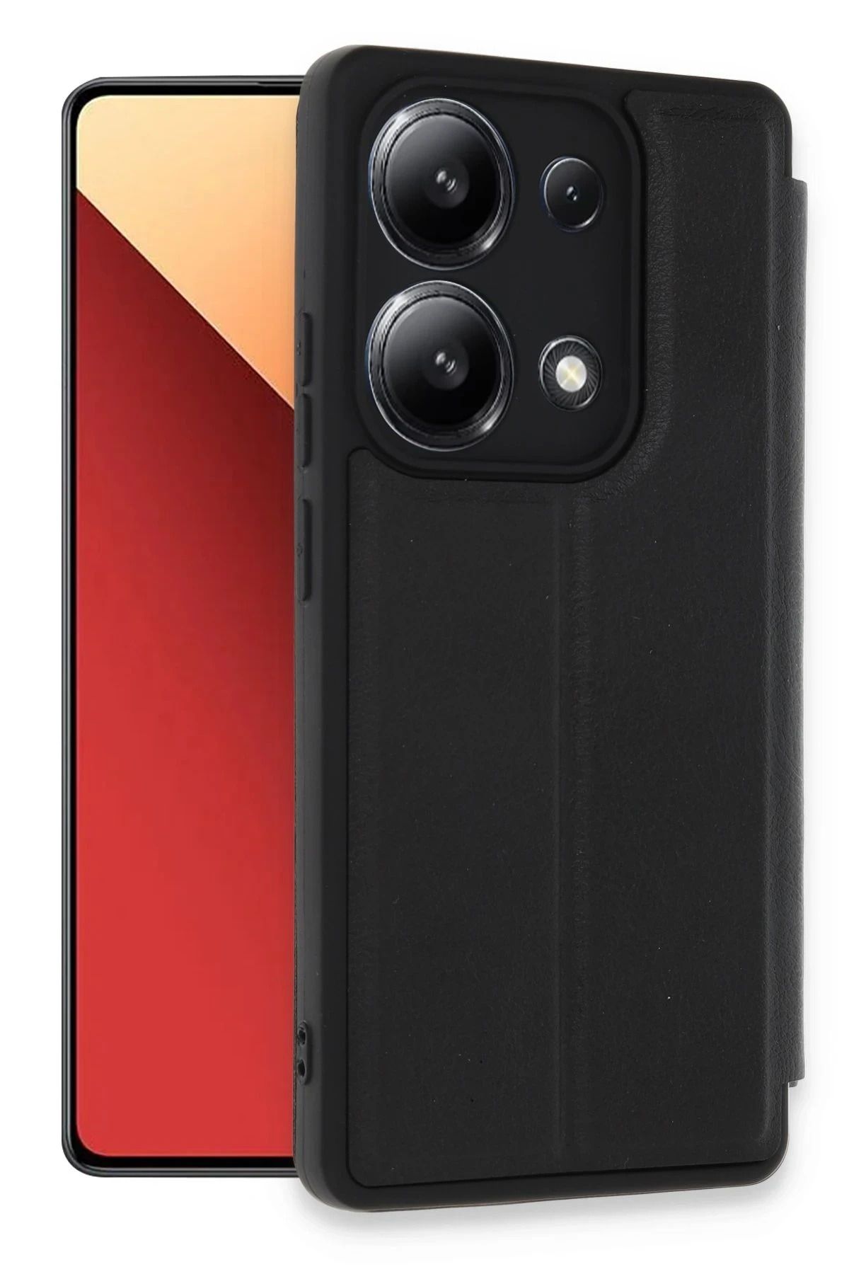 NewFace Xiaomi Redmi Note 13 4G Kılıf Flip Cover - Siyah HNZRN