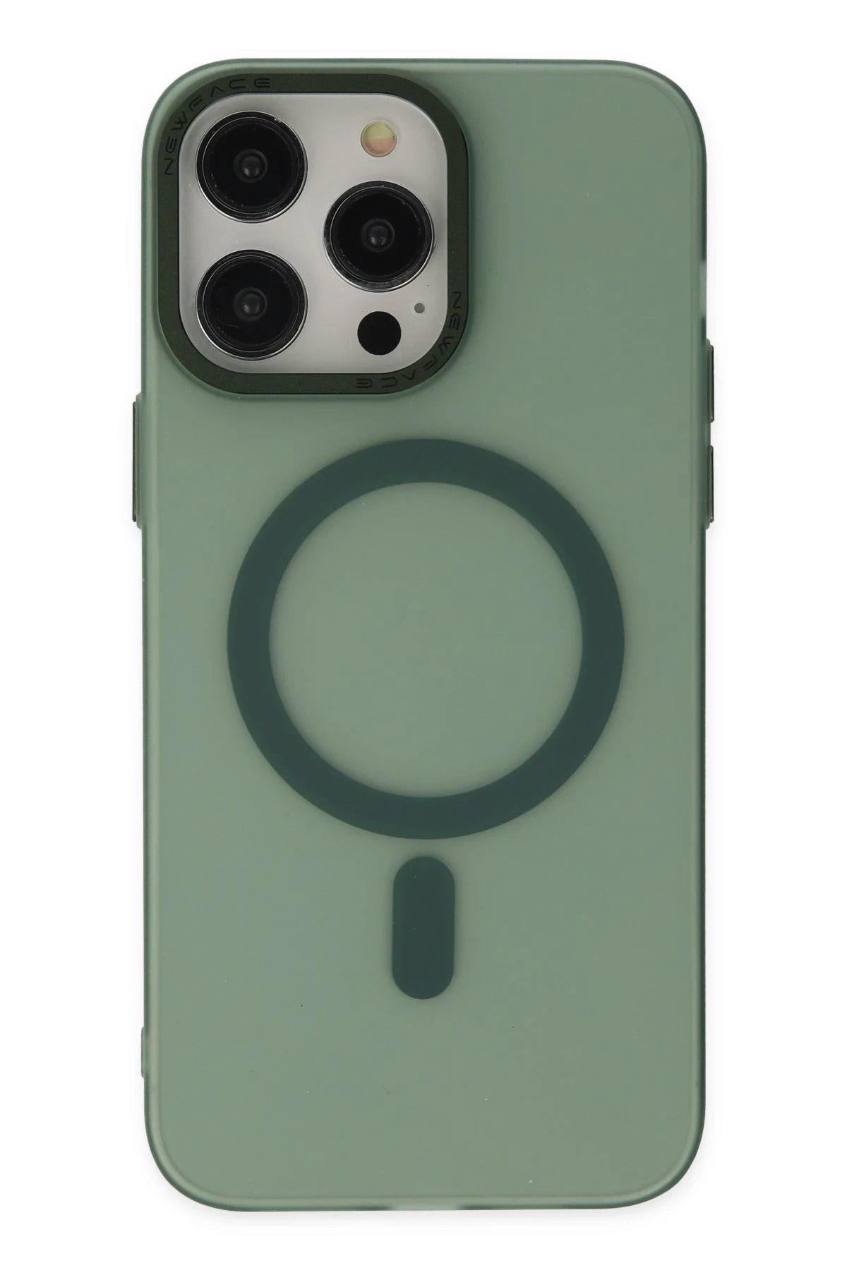 NewFace iPhone 13 Pro Kılıf Lodos Magneticsafe Mat Kapak - Köknar Yeşili HNZRN