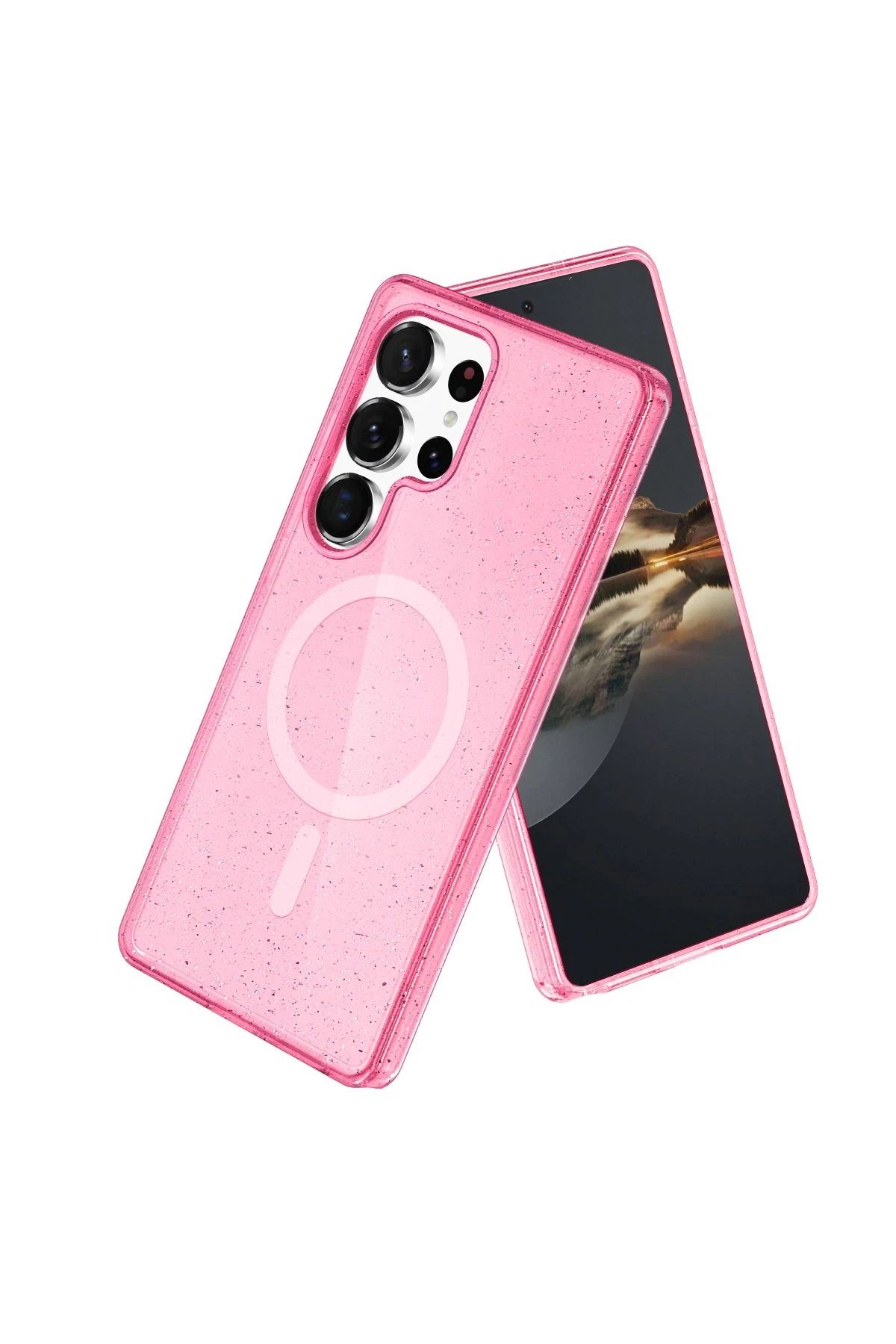 NewFace Samsung Galaxy S24 Ultra Kılıf Glow Magsafe Kapak - Pembe NRMSA