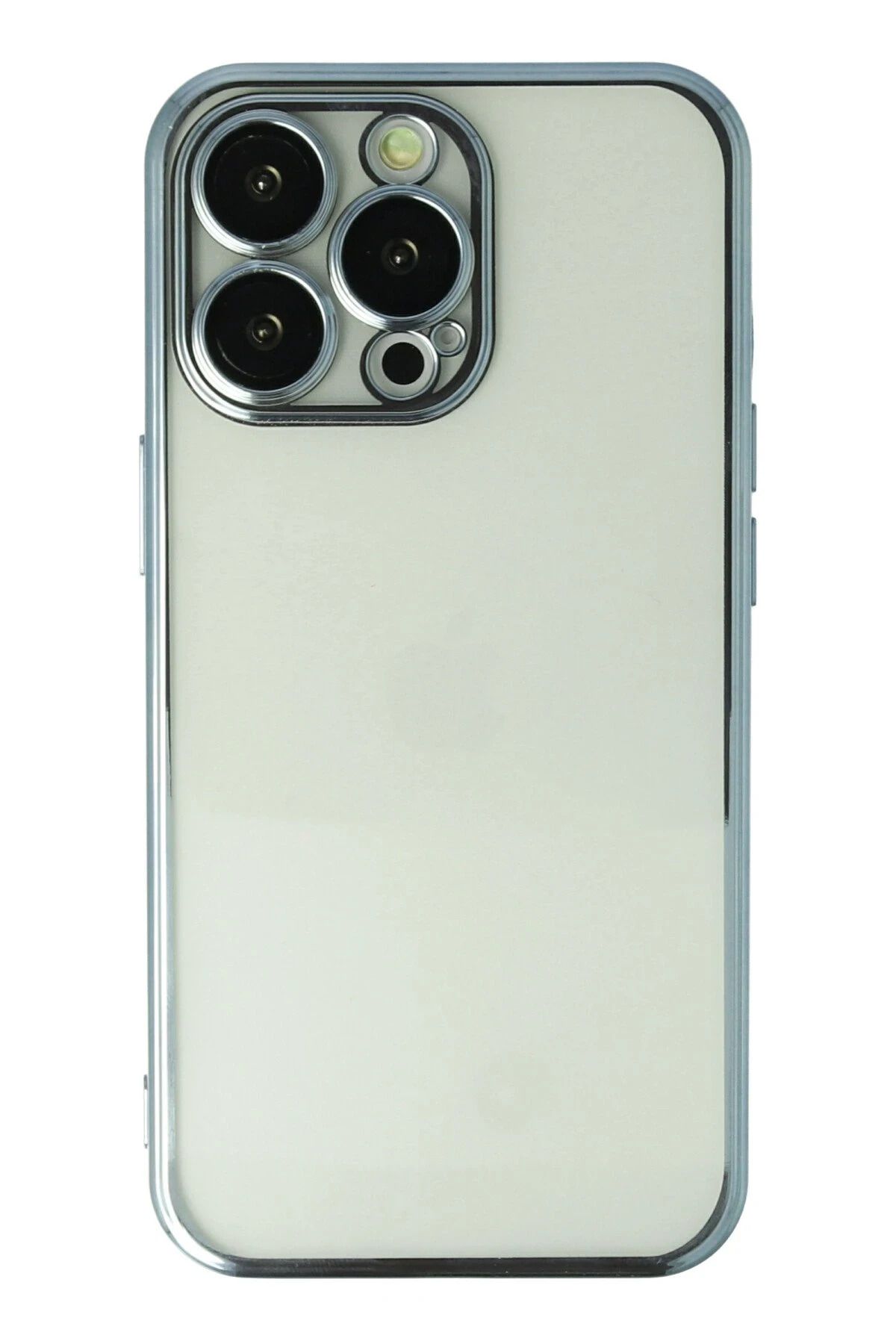 NewFace iPhone 13 Pro Kılıf Lensli Silikon - Mavi HNZRN
