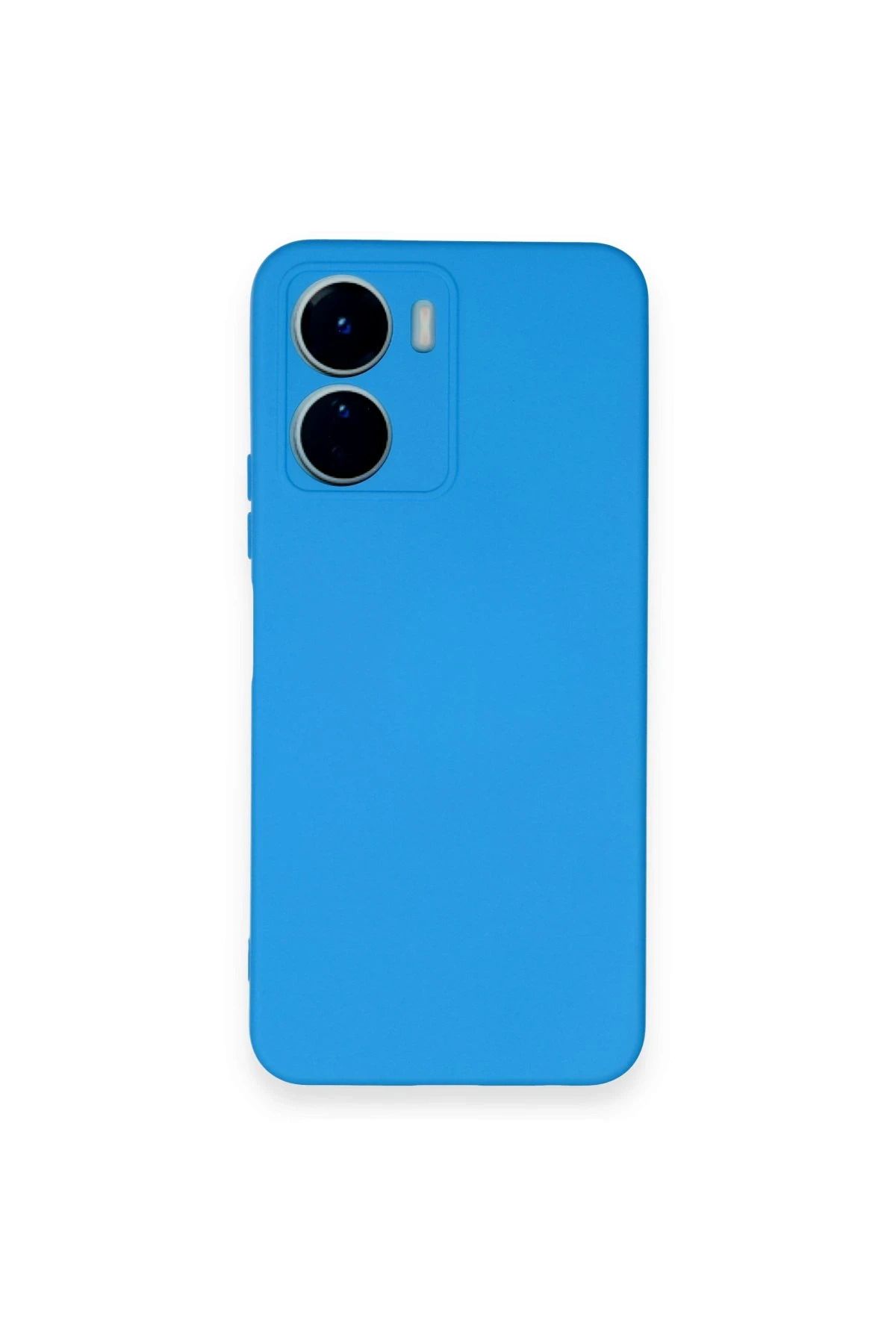 NewFace Vivo Y16 Uyumlu Kılıf Nano içi Kadife Silikon - Mavi HNZRN