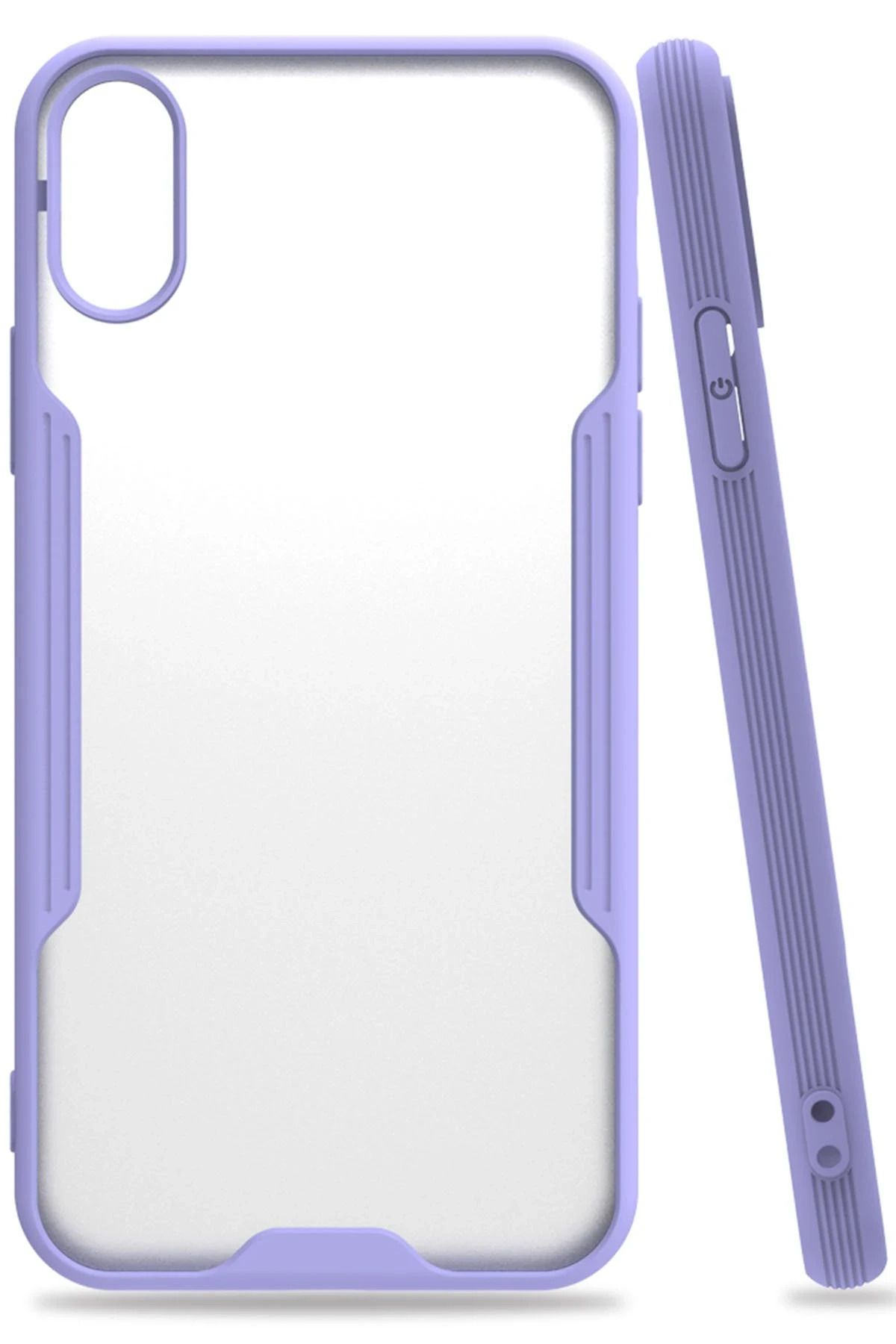 NewFace iPhone X Kılıf Platin Silikon - Lila INSLM