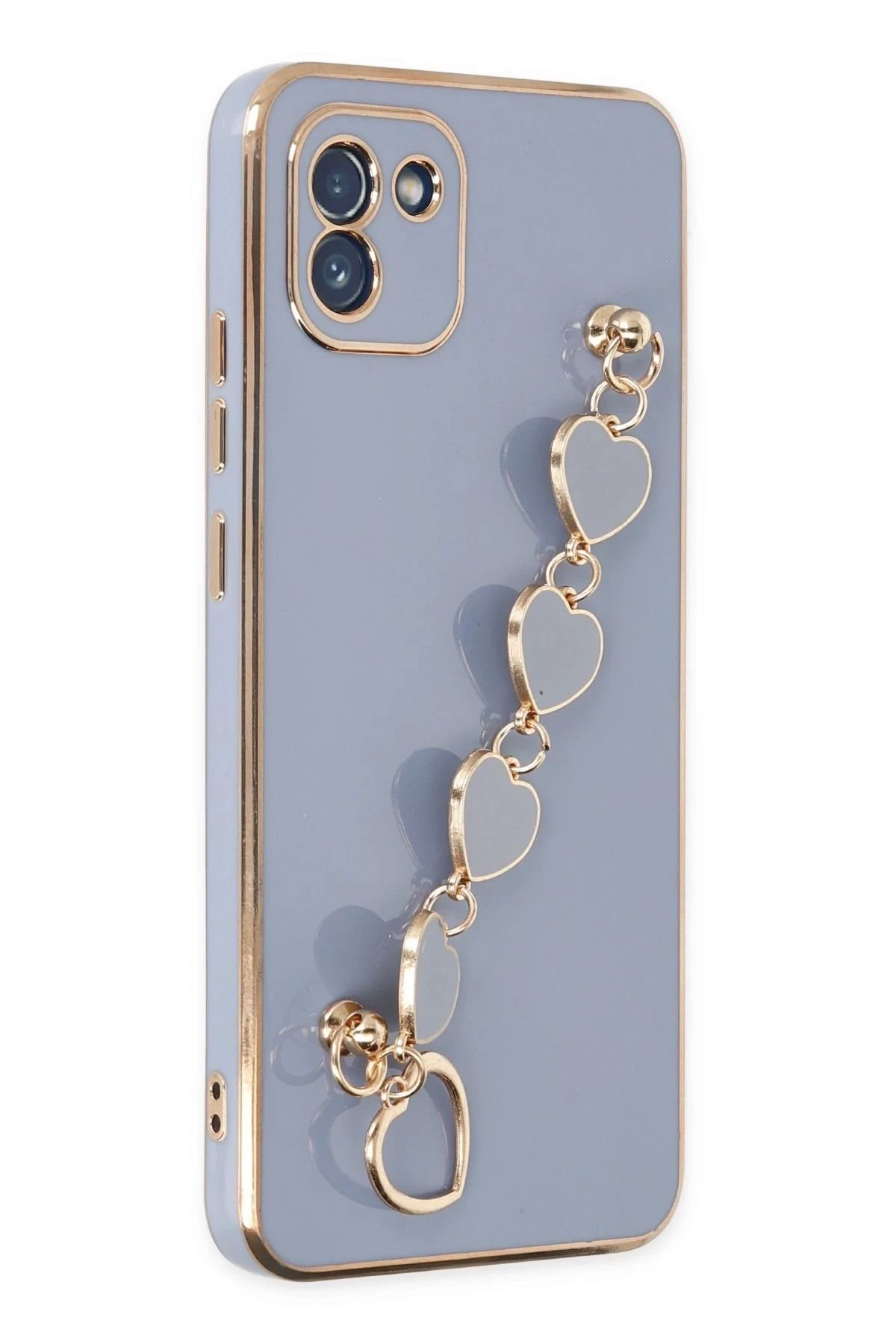 NewFace Galaxy A03 uyumlu Kılıf Esila Silikon - Gri JOJUA