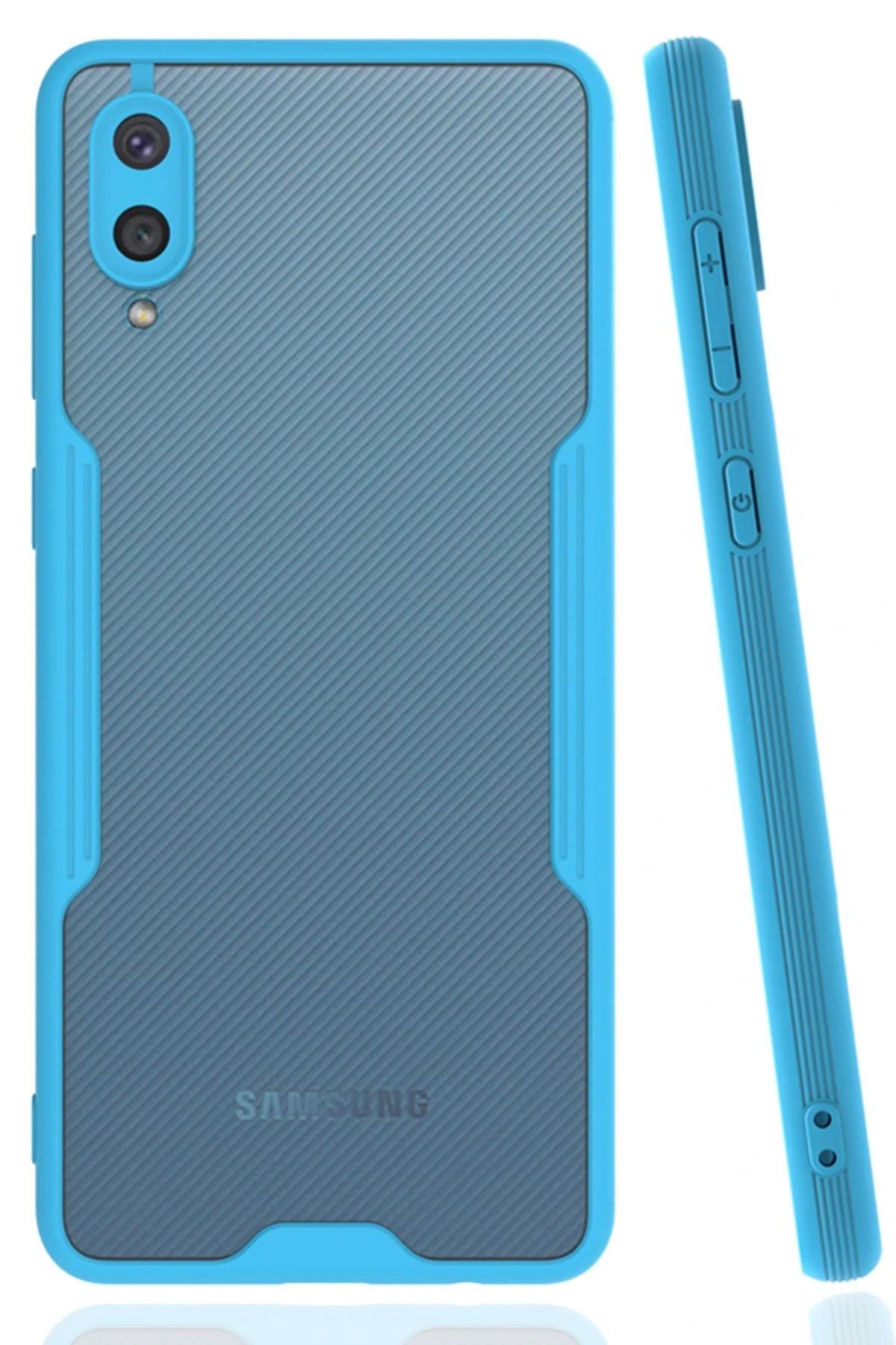 NewFace Samsung Galaxy A02 Kılıf Platin Silikon - Mavi FERRG