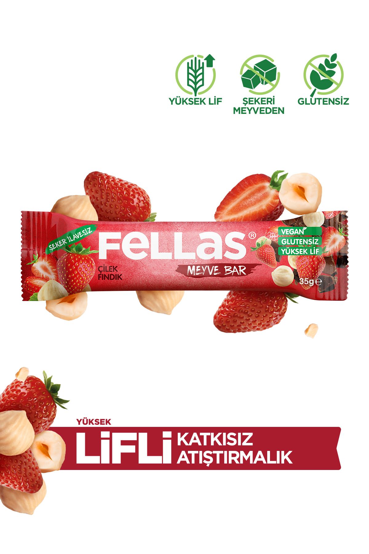 Meyve Bar - Çilekli ve Fındıklı 35g x 12 Adet