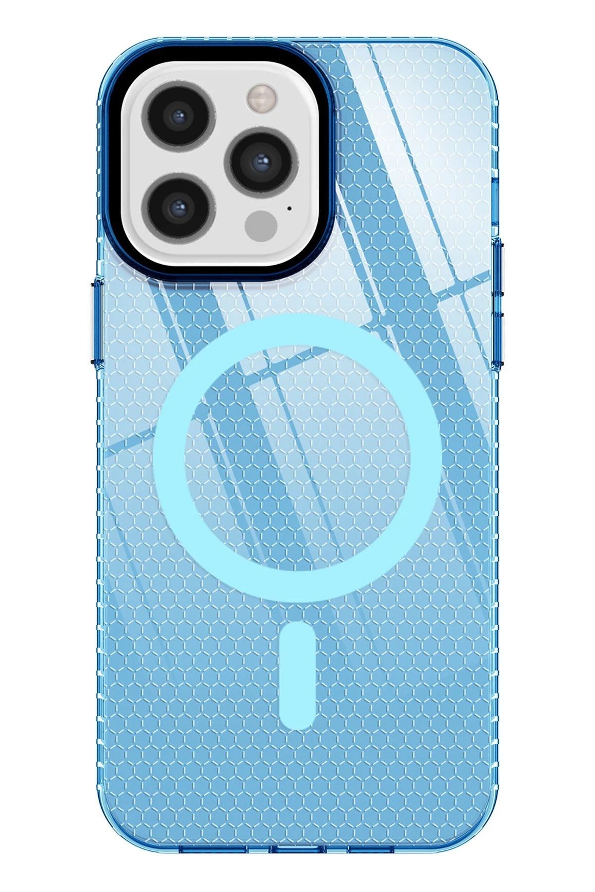 NewFace iPhone 12 Pro Max Kılıf Beta Magneticsafe Silikon - Mavi HNZRN
