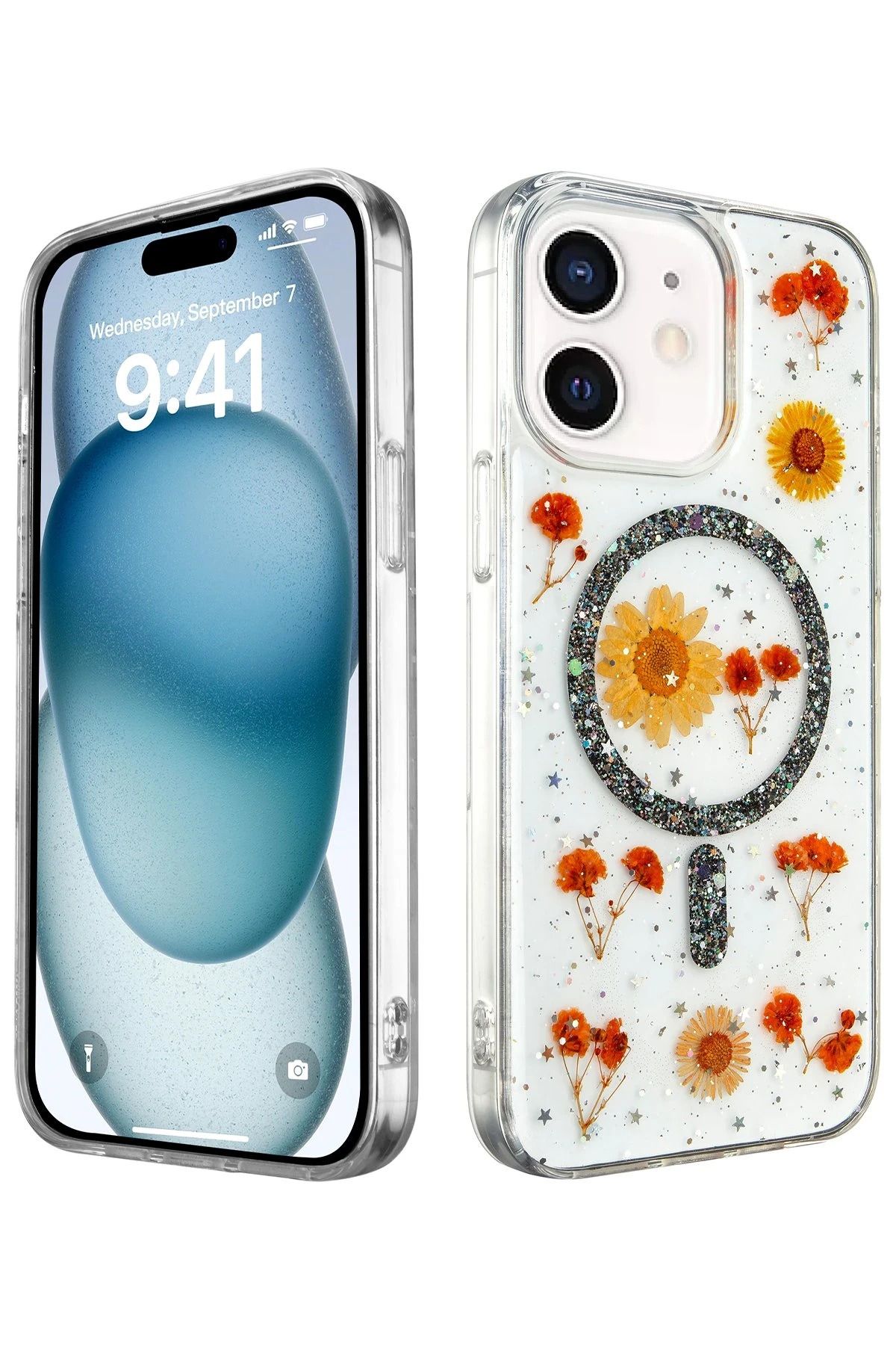 NewFace iPhone 11 Kılıf Daisy Simli Magsafe Kapak - Siyah BSTMY
