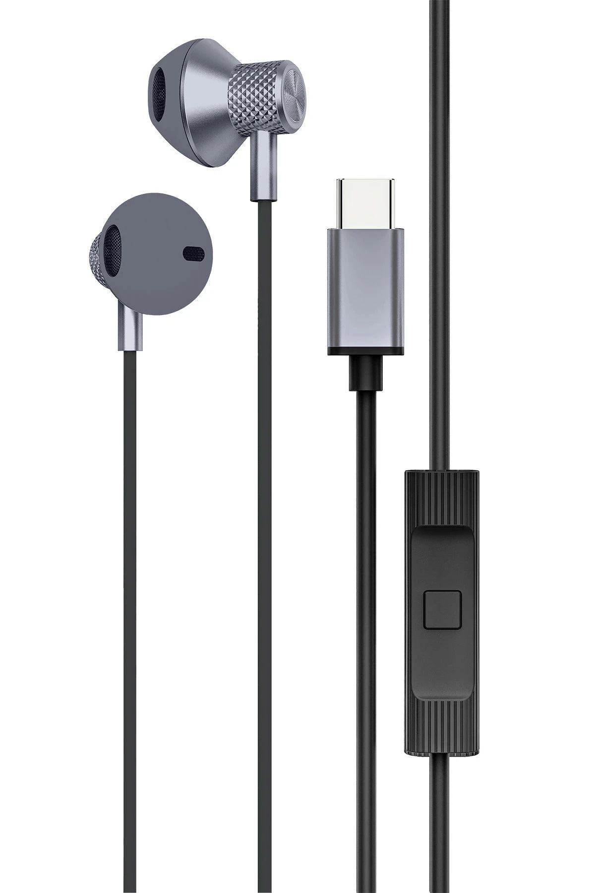 NewFace LS-730 1.2M iPhone 15 Serisi ile Uyumlu Type-C Kablolu Kulaklık - Gri LZWDR