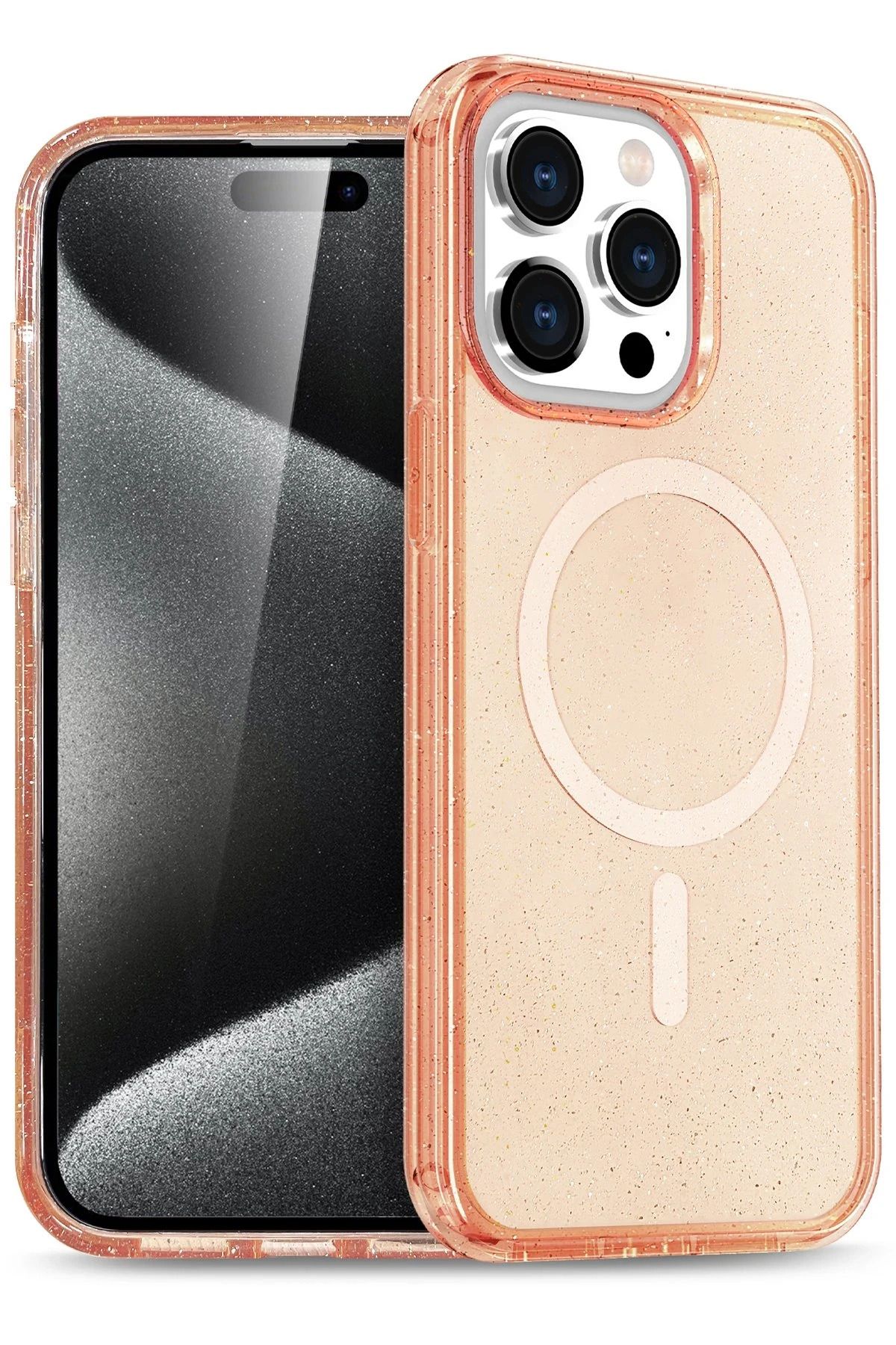 NewFace iPhone 16 Pro Kılıf Glow Magsafe Kapak - Turuncu HNZRN