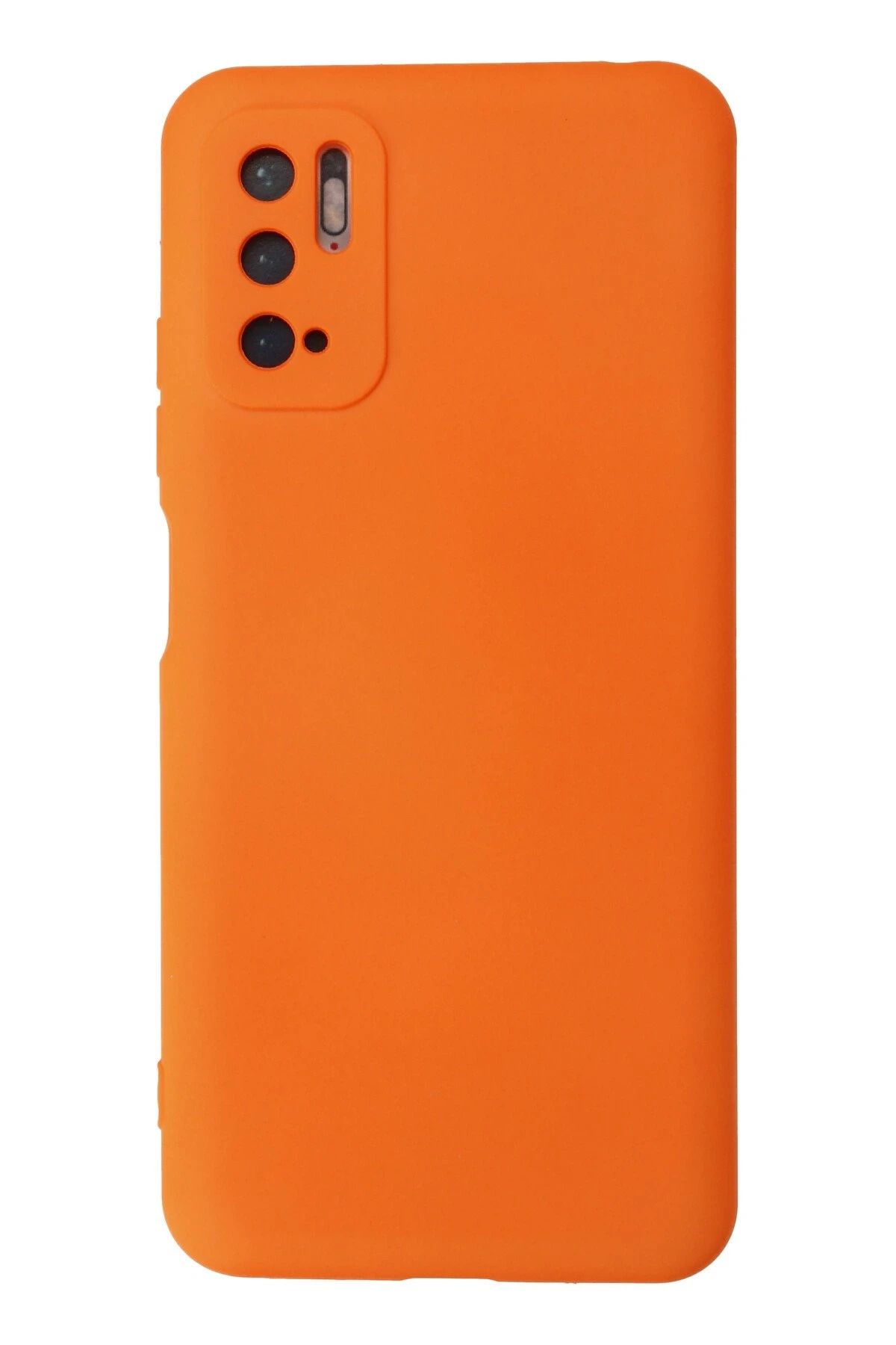 NewFace Xiaomi Redmi Note 10 5G Kılıf Nano içi Kadife Silikon uyumlu   - Turuncu HNZRN