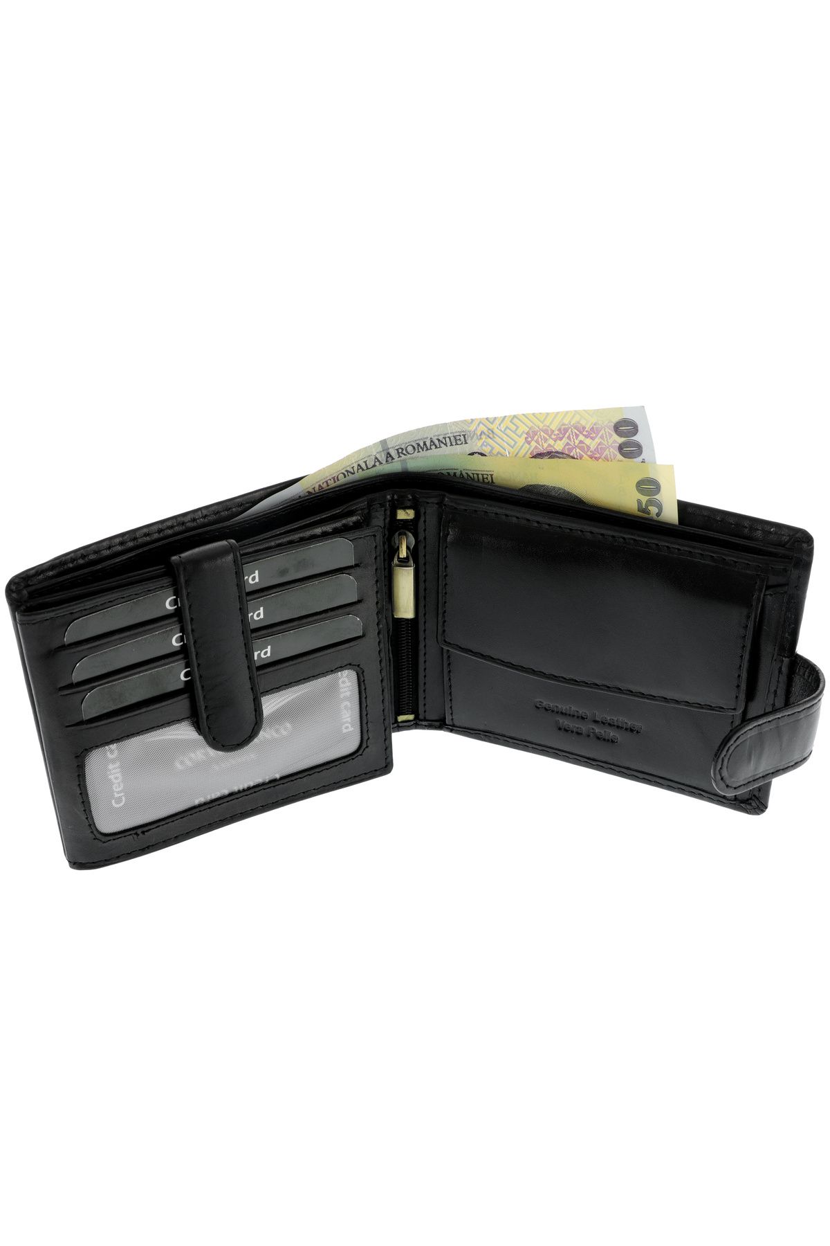 GiftExpress-Corvo Luxury Black Leather Men's Wallet 7