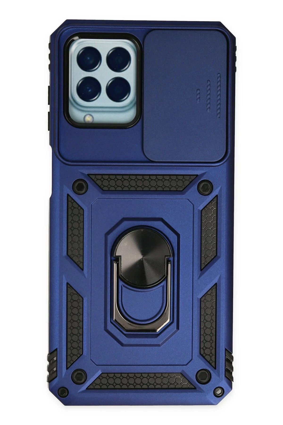 NewFace Samsung Galaxy M33 Kılıf Pars Lens Yüzüklü Silikon - Lacivert YNSMR