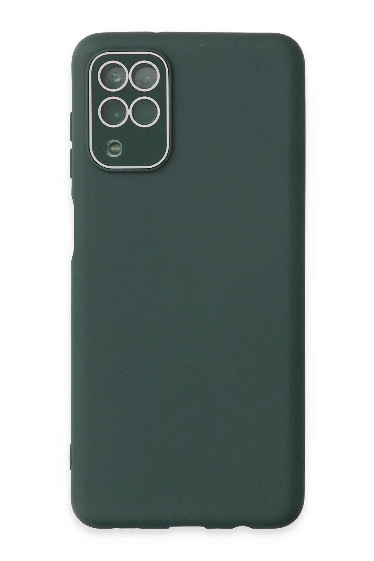 NewFace Samsung Galaxy A22 Kılıf Lansman Glass Kapak - Koyu Yeşil INSLM