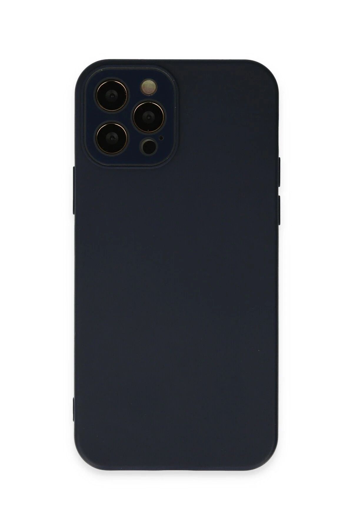 NewFace iPhone 12 Pro Max Kılıf Lansman Glass Kapak - Lacivert HNZRN