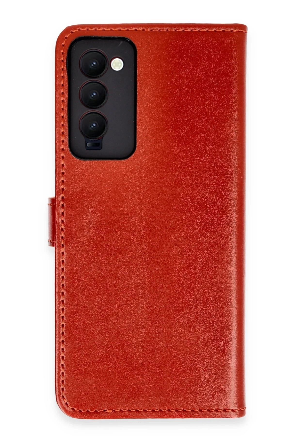 NewFace Tecno Camon 18 Kılıf Trend S Plus Kapaklı Kılıf - Kırmızı HNZRN
