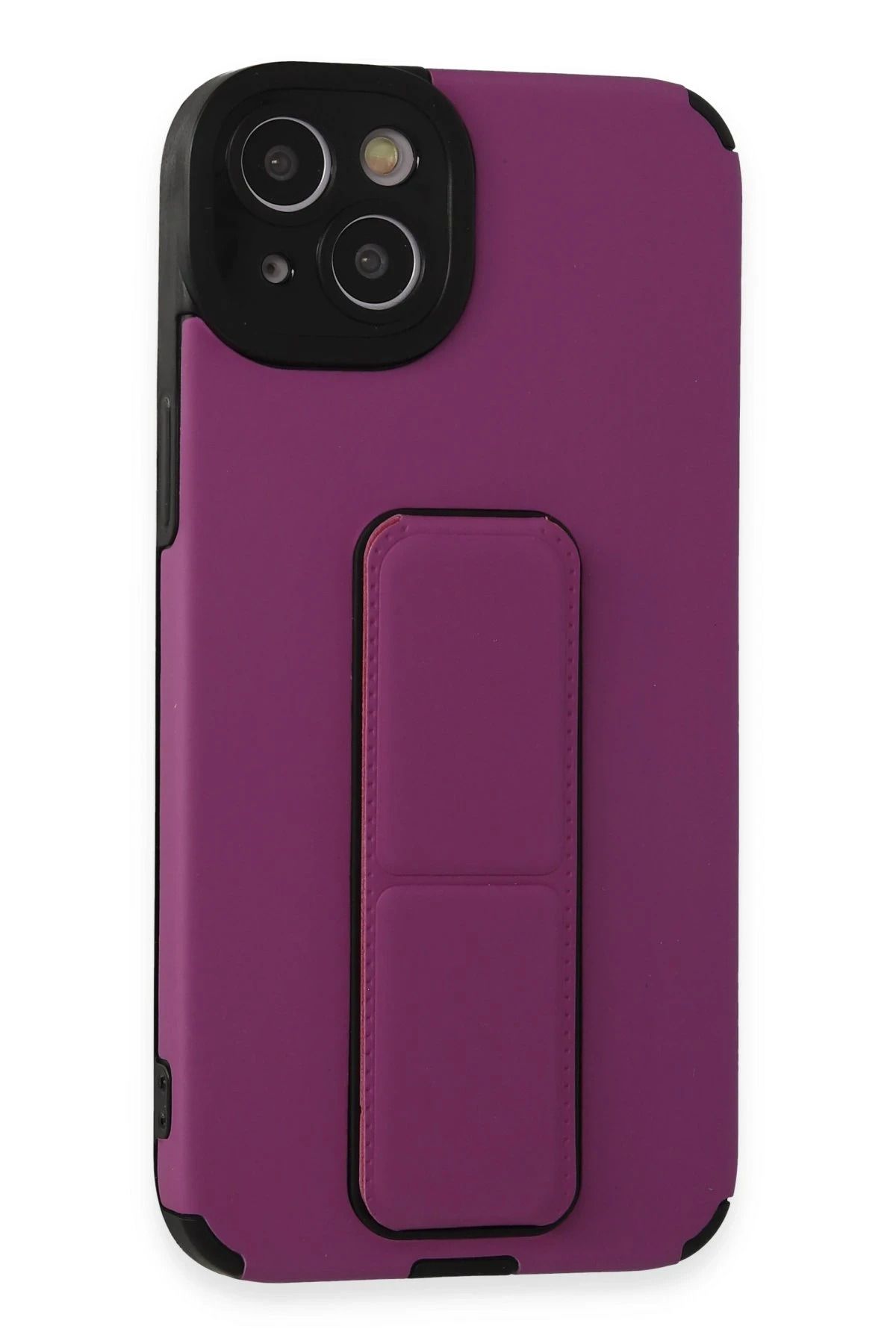 NewFace iPhone 14 Plus Kılıf Mega Standlı Silikon - Mor HNZRN