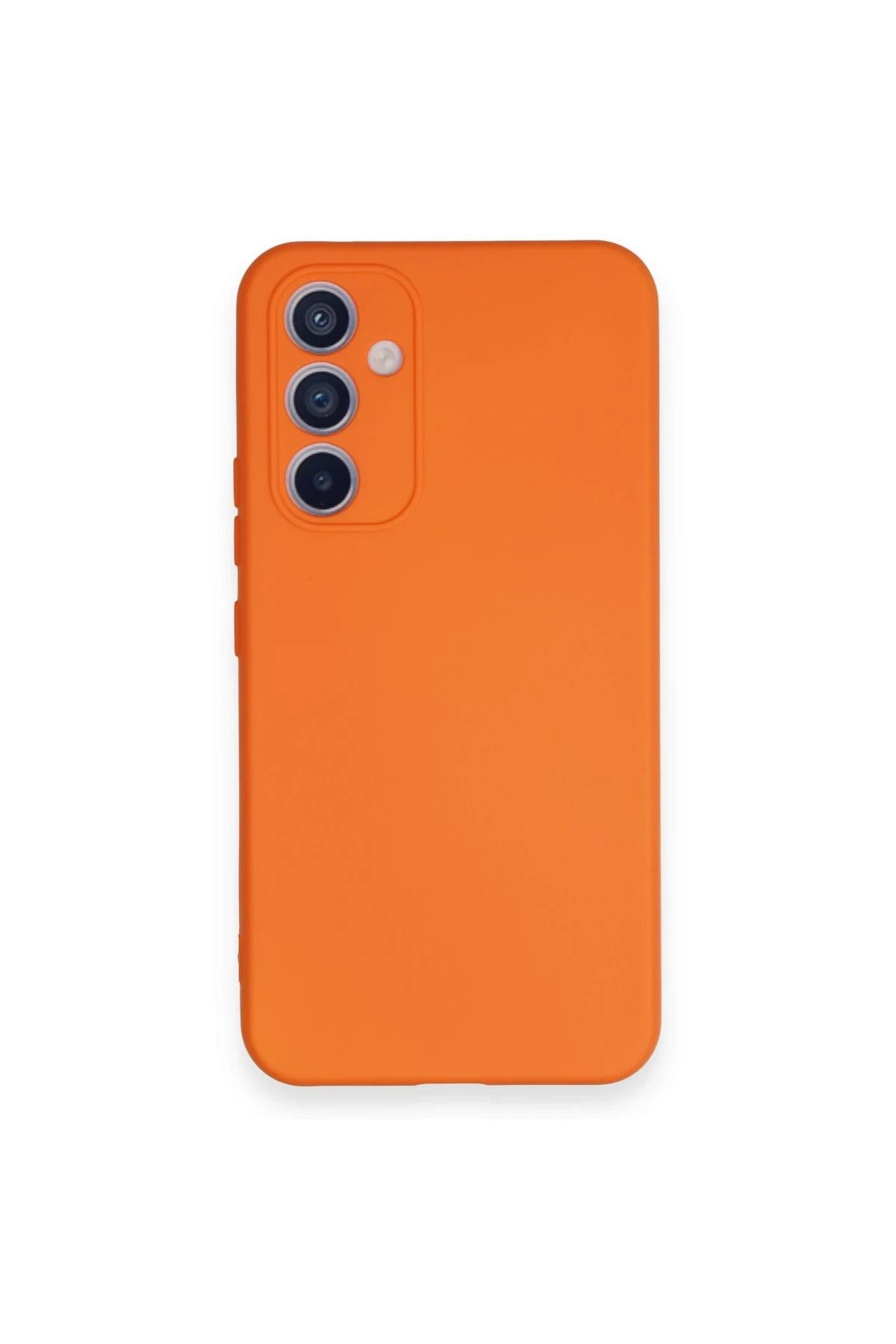 NewFace Galaxy A34 5G Kılıf Uyumlu Nano içi Kadife Silikon - Turuncu HNZRN