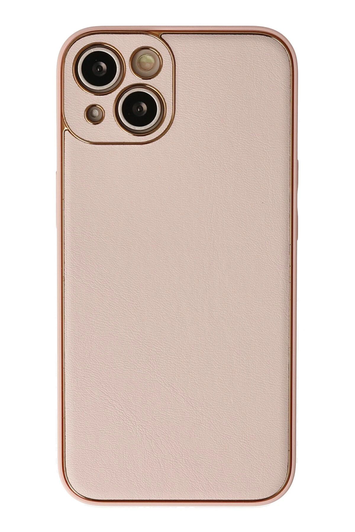 NewFace iPhone 13 Kılıf Coco Deri Silikon Kapak - Pudra INSLM