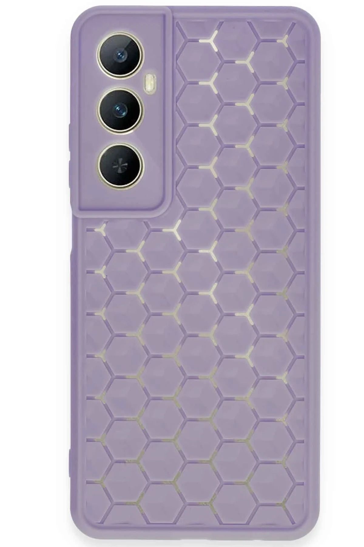 NewFace Realme C65 Kılıf Petek Silikon Kapak - Lila YNSMR