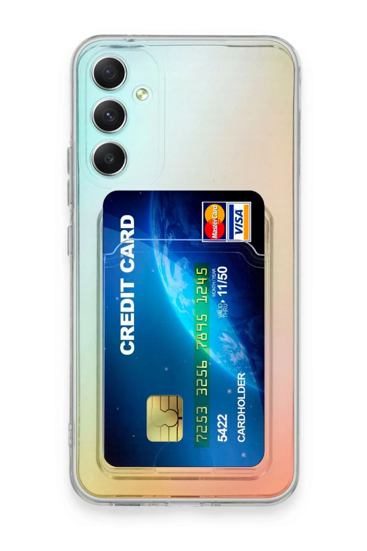 NewFace Samsung Galaxy A34 5G Kılıf Kart Şeffaf Silikon - Şeffaf HNZRN