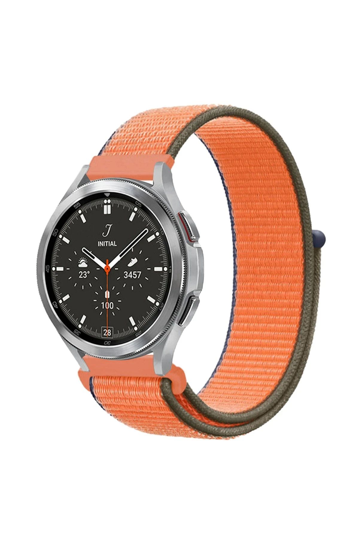 NewFace Watch 22mm Hasırlı Cırtcırtlı Kordon - Turuncu INSLM