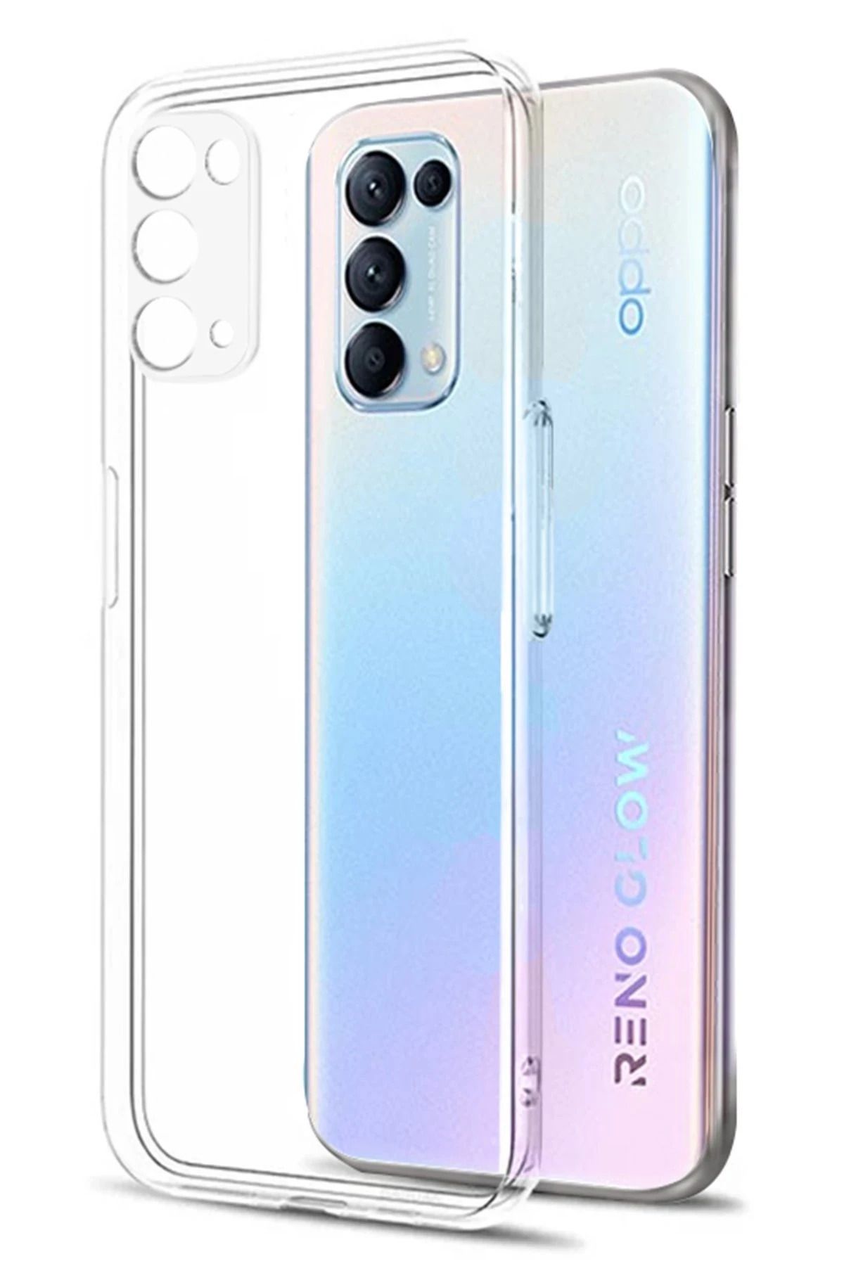 NewFace Reno 5 Kılıf Lüx Şeffaf Silikon INSLM