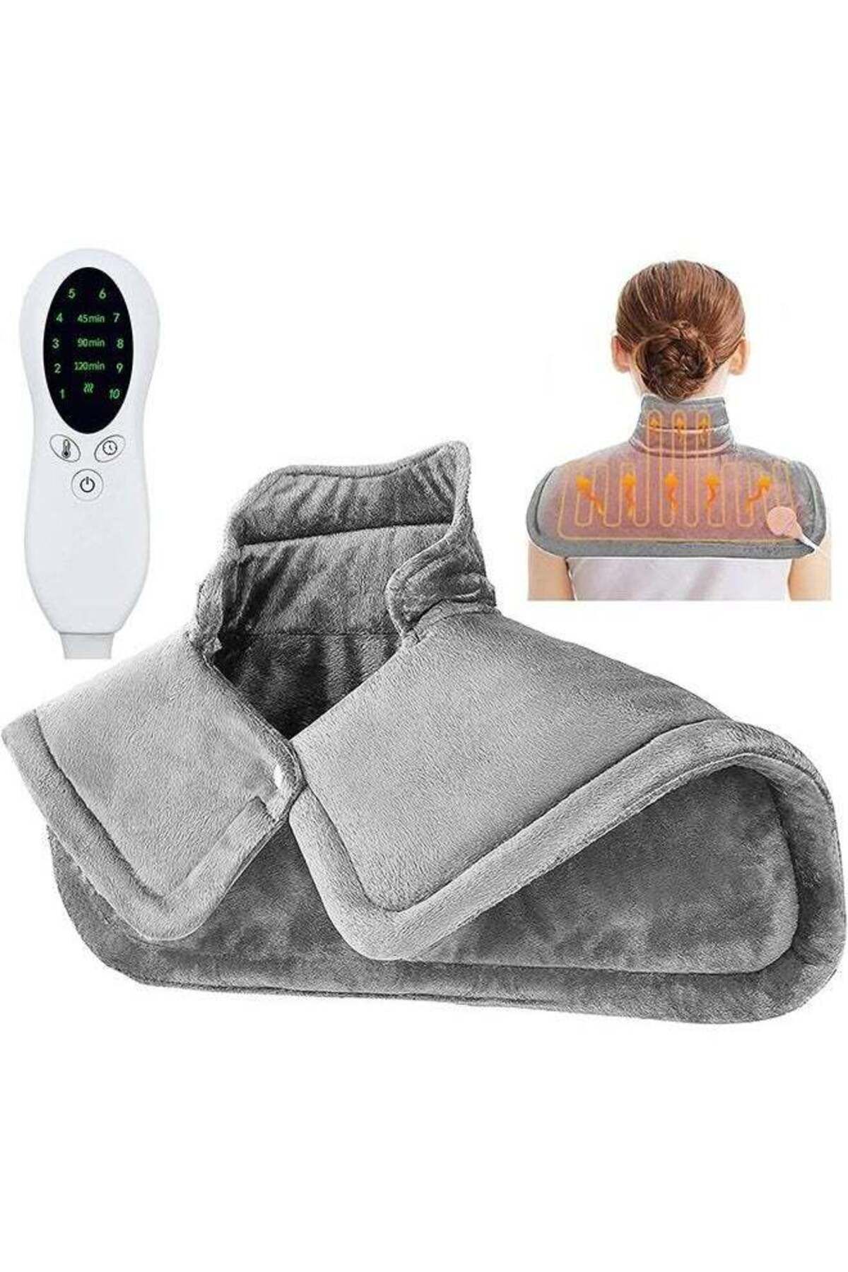 fulina-Neck and Shoulder Heating Pad, Fast Heat, 10 Heat Settings, 3 Timer Options, Auto Shutoff, 16" X 24" 1
