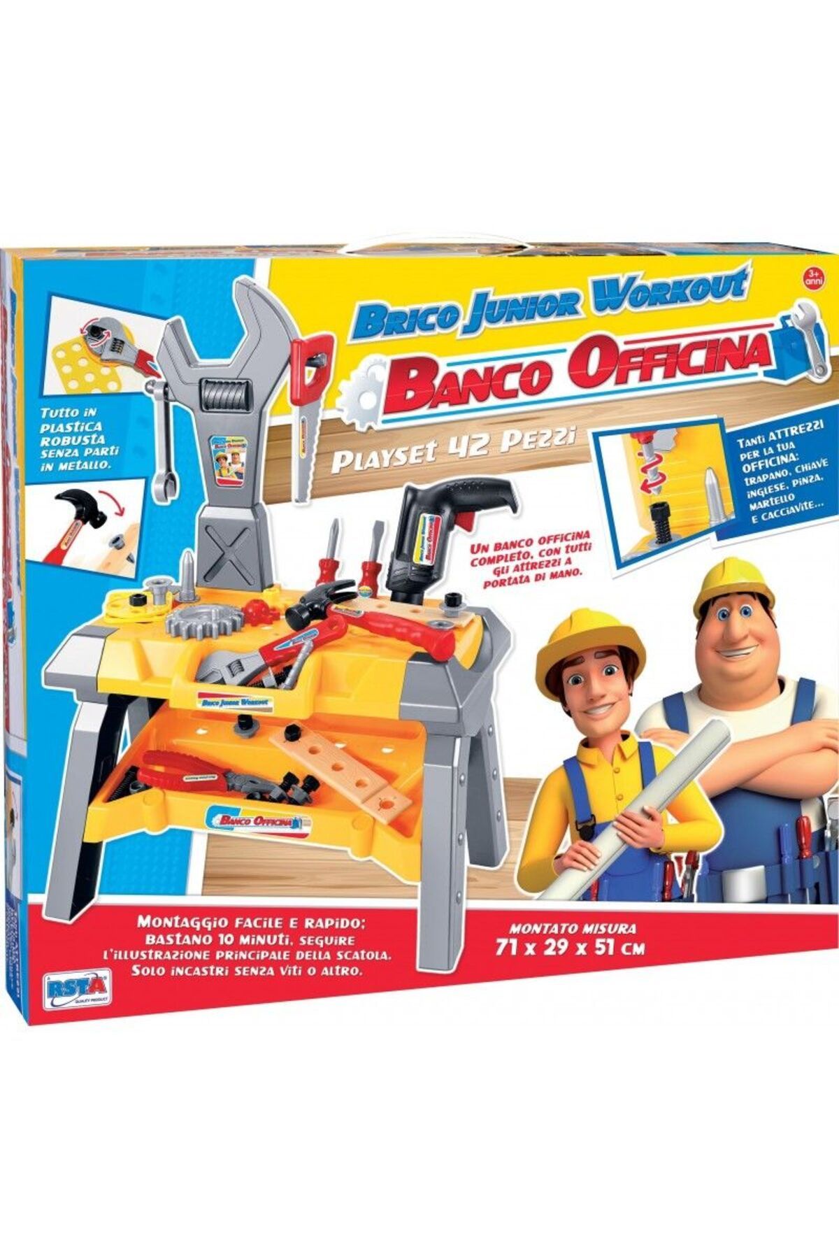 RS Toys-Banc de lucru cu scule pentru copii, accesorii, unelte incluse, 42 piese diferite, 71 cm inaltime 2