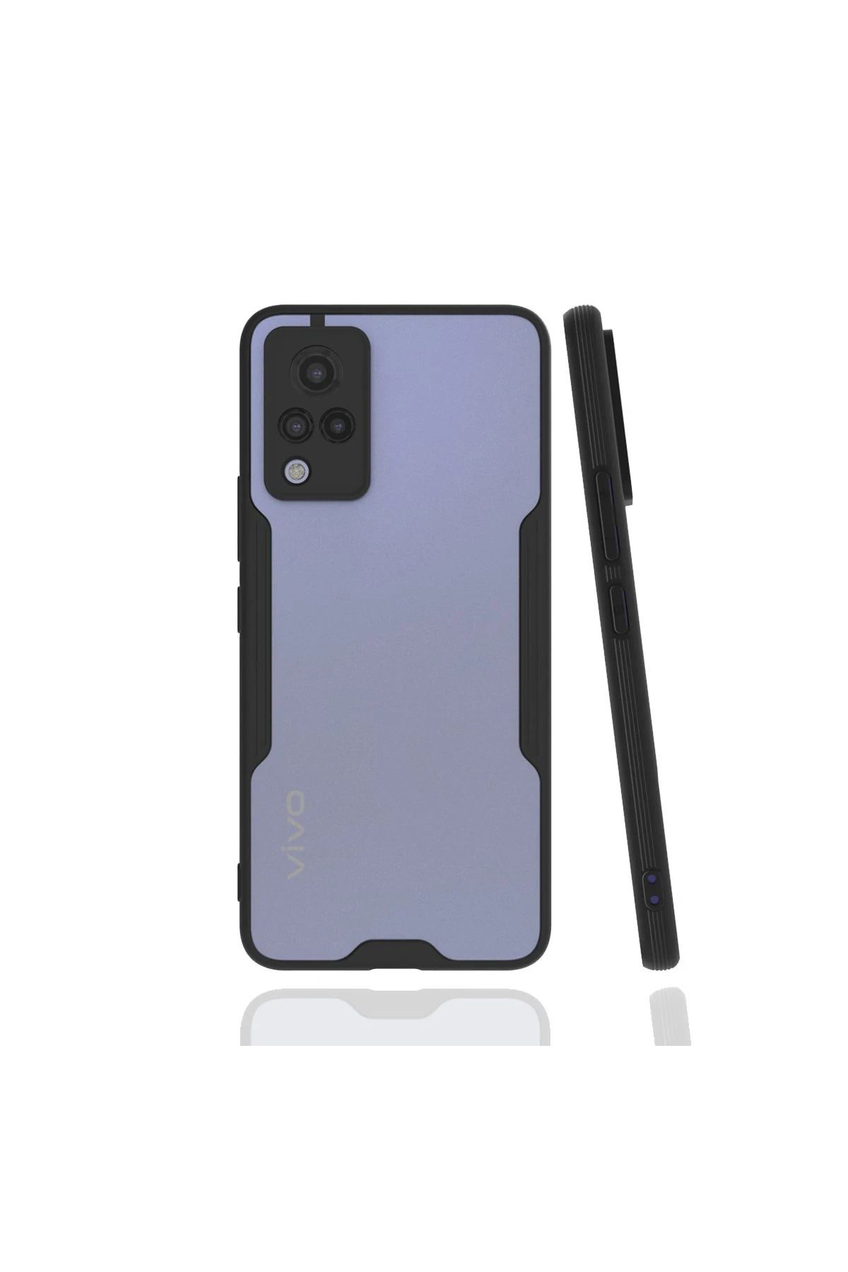 NewFace Vivo V21 Kılıf Platin Silikon - Siyah HNZRN