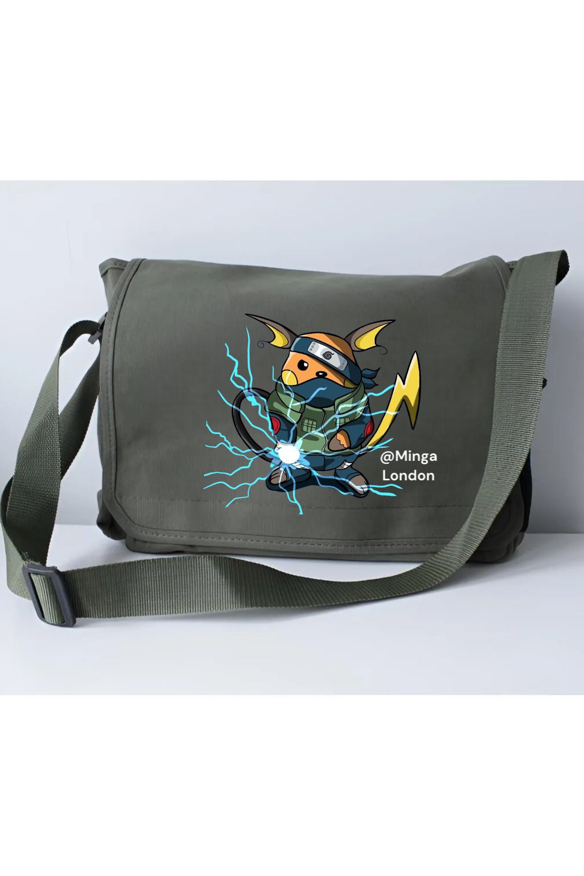 Minga London Haki Pikachu Energy Okul, Kurs, Dershane Postacı Çantası -Minga London
