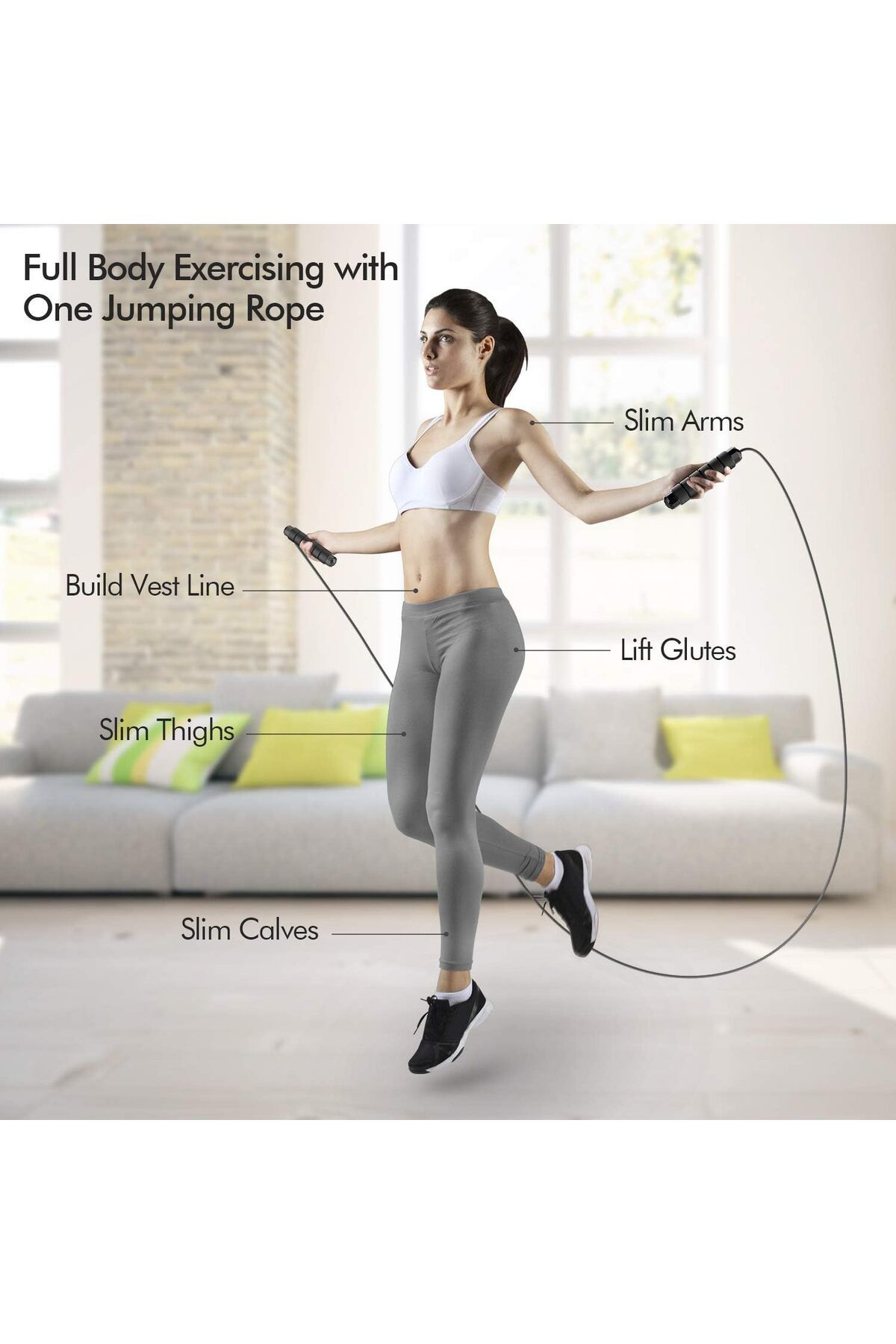 Generic-Jump Rope Tangle-Free Adjustable Speed Skipping Rope with Ball Bearings & Foam Handles for Workouts 5