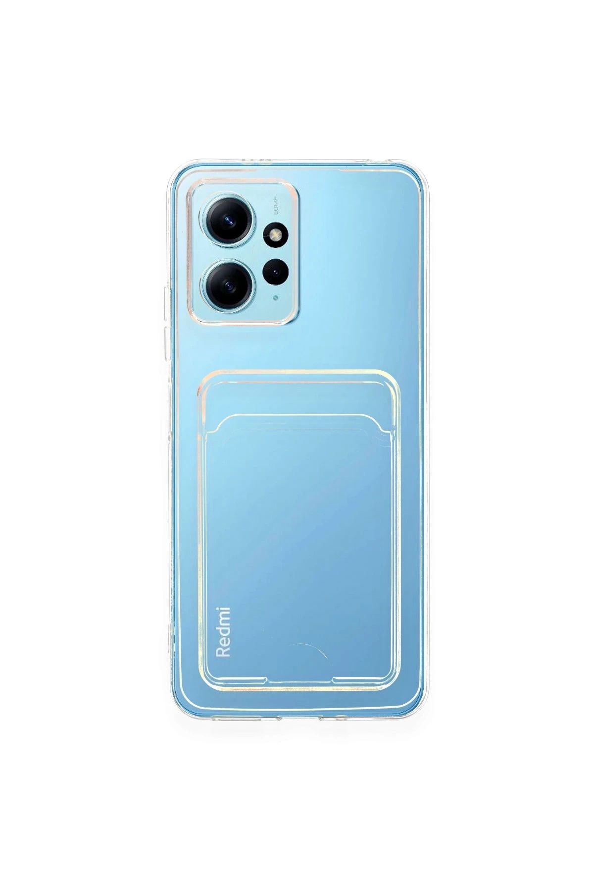 NewFace Xiaomi Redmi Note 12 4G Kılıf Kart Şeffaf Silikon - Şeffaf HNZRN