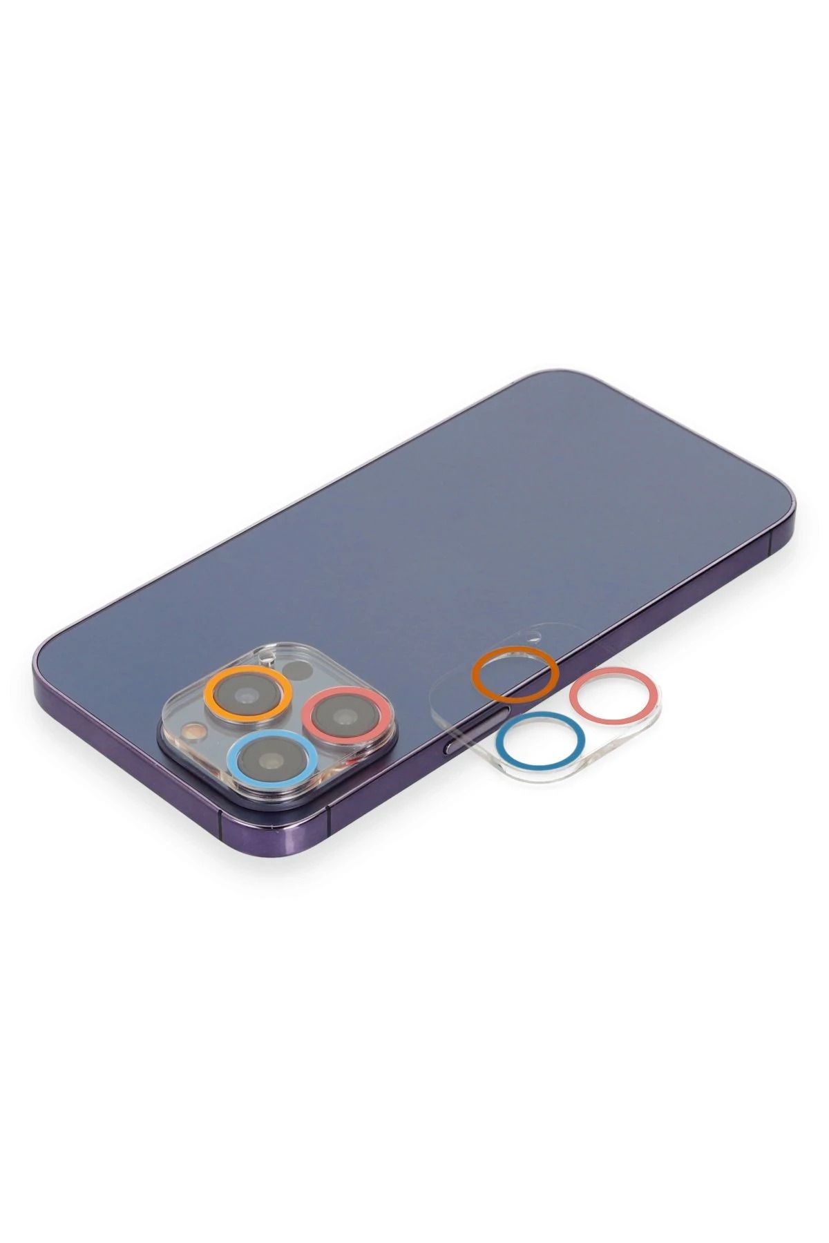 NewFace iPhone 13 Pro Uyumlu Kamera Lens Koruma Cam - Pembe-Mavi DRSTR