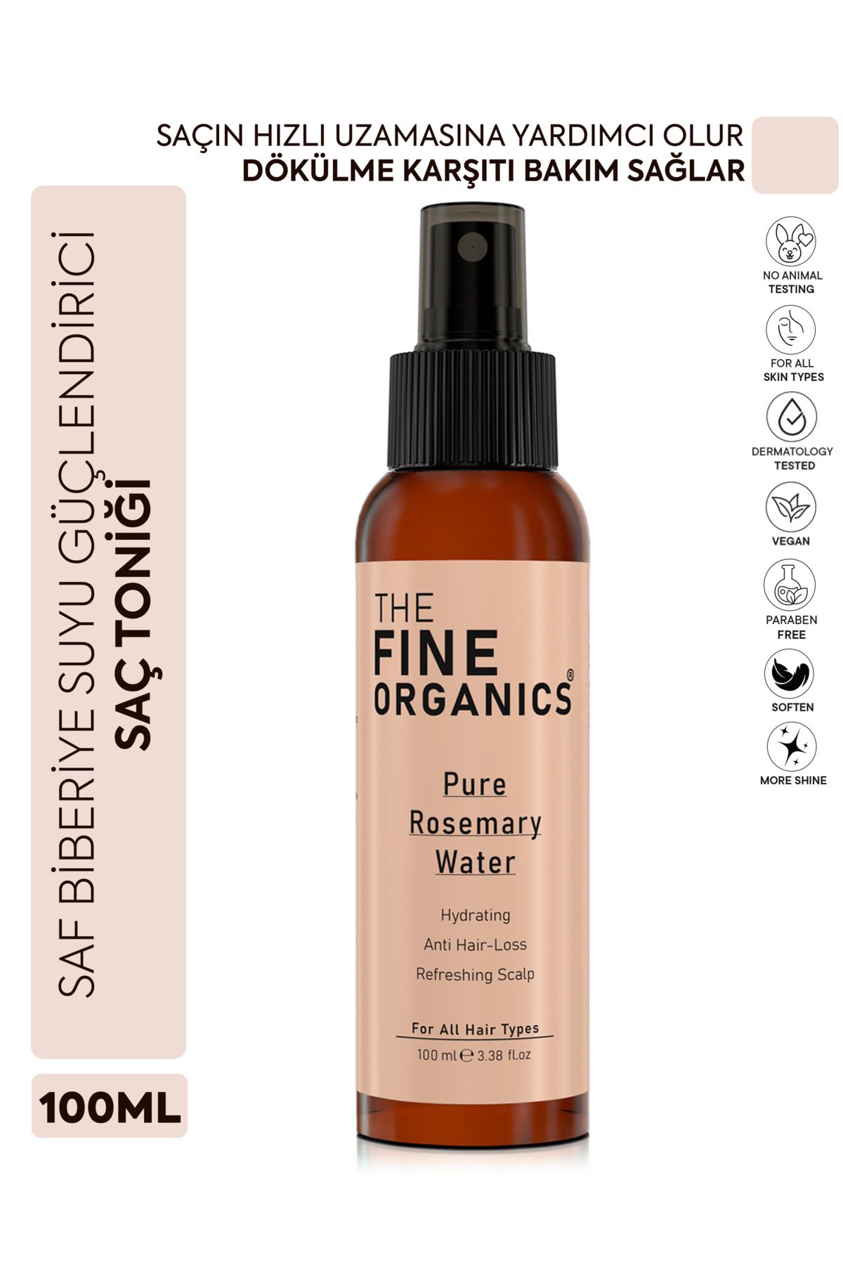 تونیک مو تقویت آب رزماری خالص موهای موثر 100 میل THE FINE ORGANICS