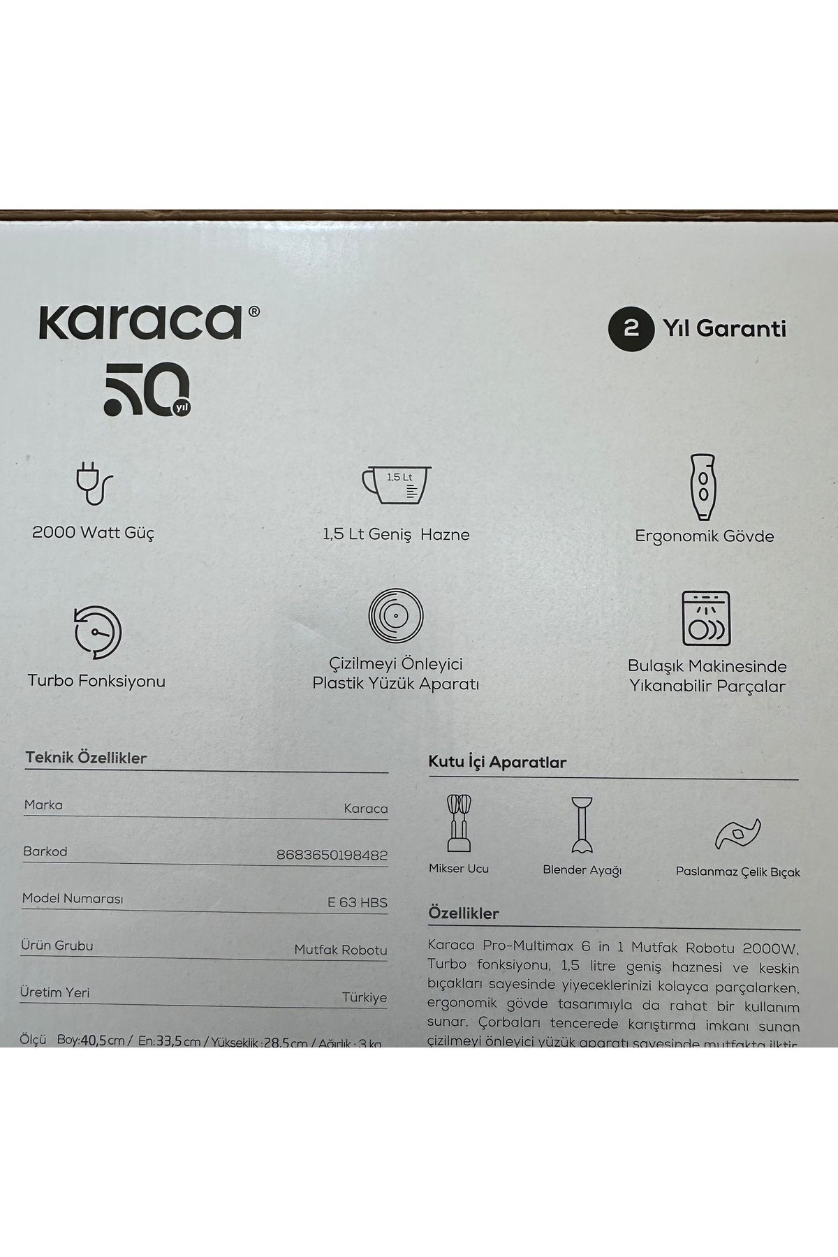 Karaca-6 in 1 Multipurpose 2000W Powerful Motor Food Processor Blender Set - Ice Crushing - Practical Solution 8