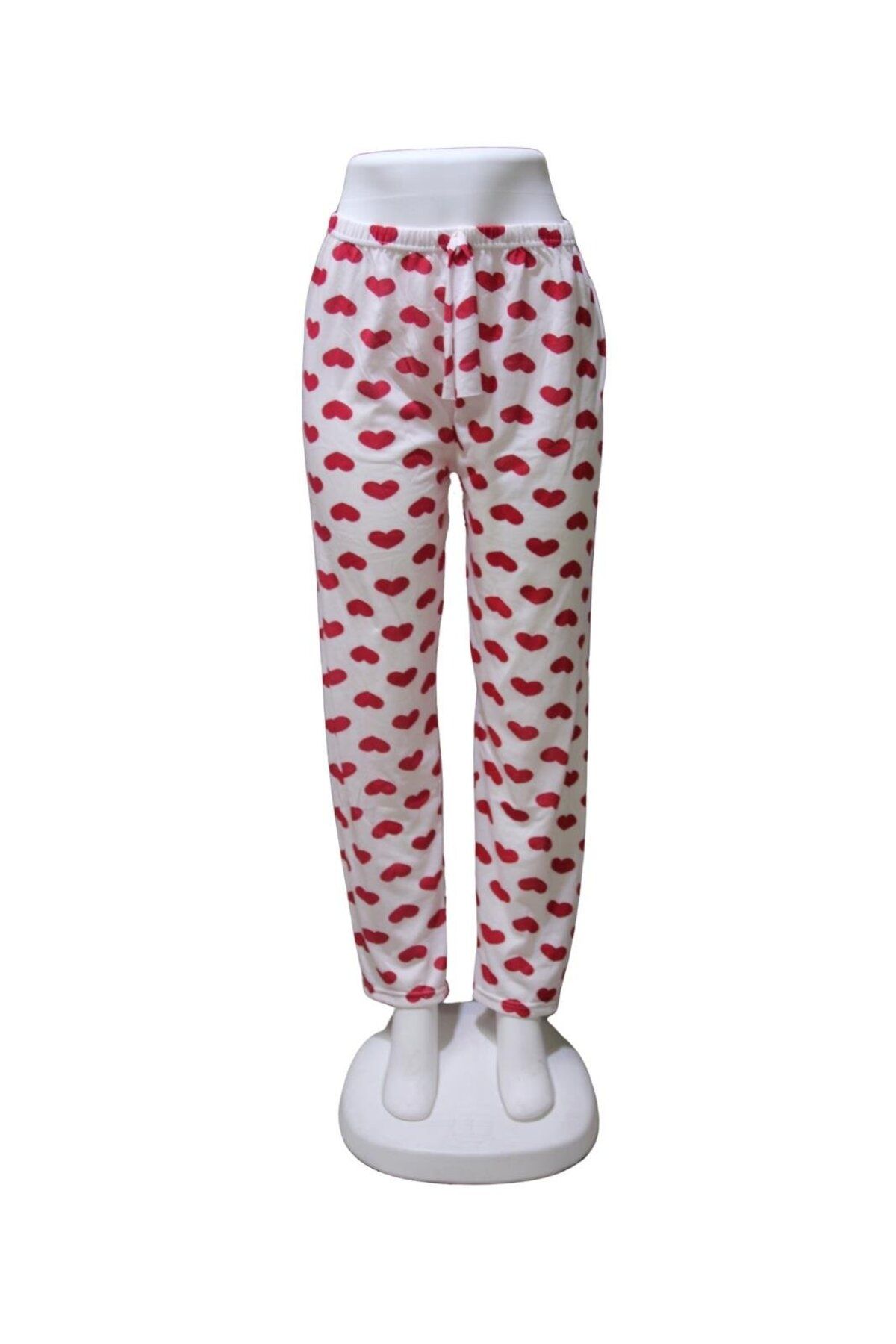 ZambakModa Süprem Kurdele Bel Detaylı Baskılı Cepsiz Kadın Pijama Altı1002