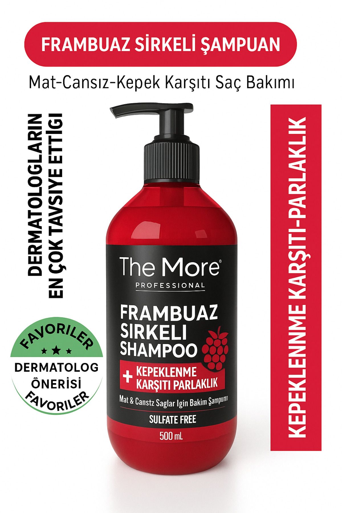 The More Professional Frambuaz Sirkeli Şampuan 500 ml | Kepeklenme Karşıtı Parlaklık Etkili