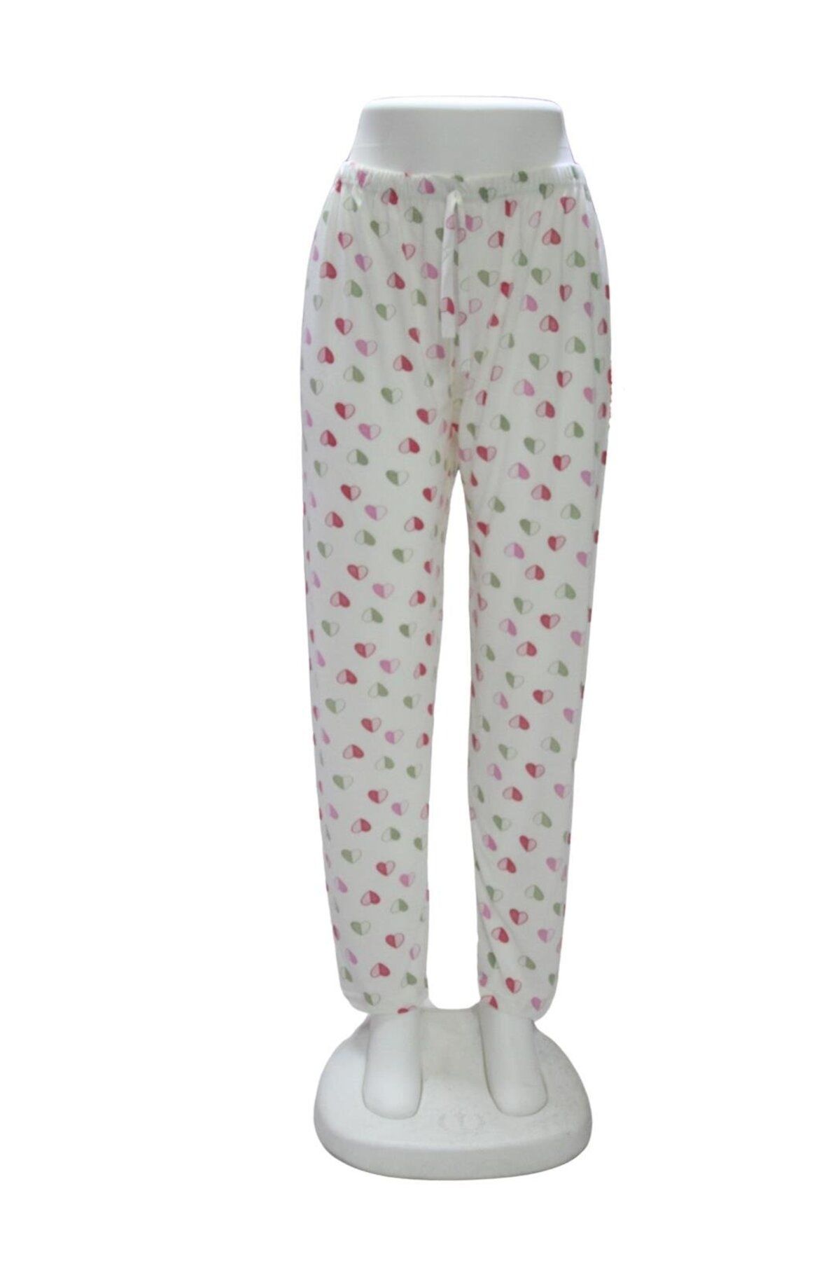 ZambakModa Süprem Kurdele Bel Detaylı Baskılı Cepsiz Kadın Pijama Altı1017