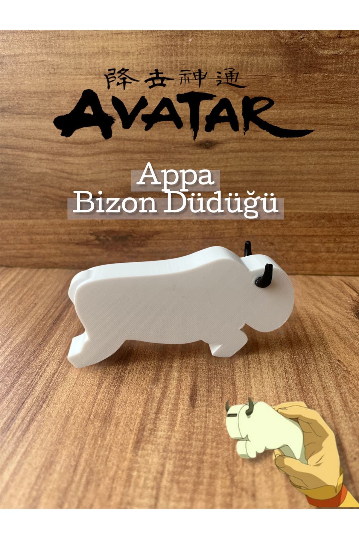 Bilgin Üretim Appa Bizon Düdüğü - Avatar The Last Airbender Temalı 3D Baskı Bizon Düdüğü