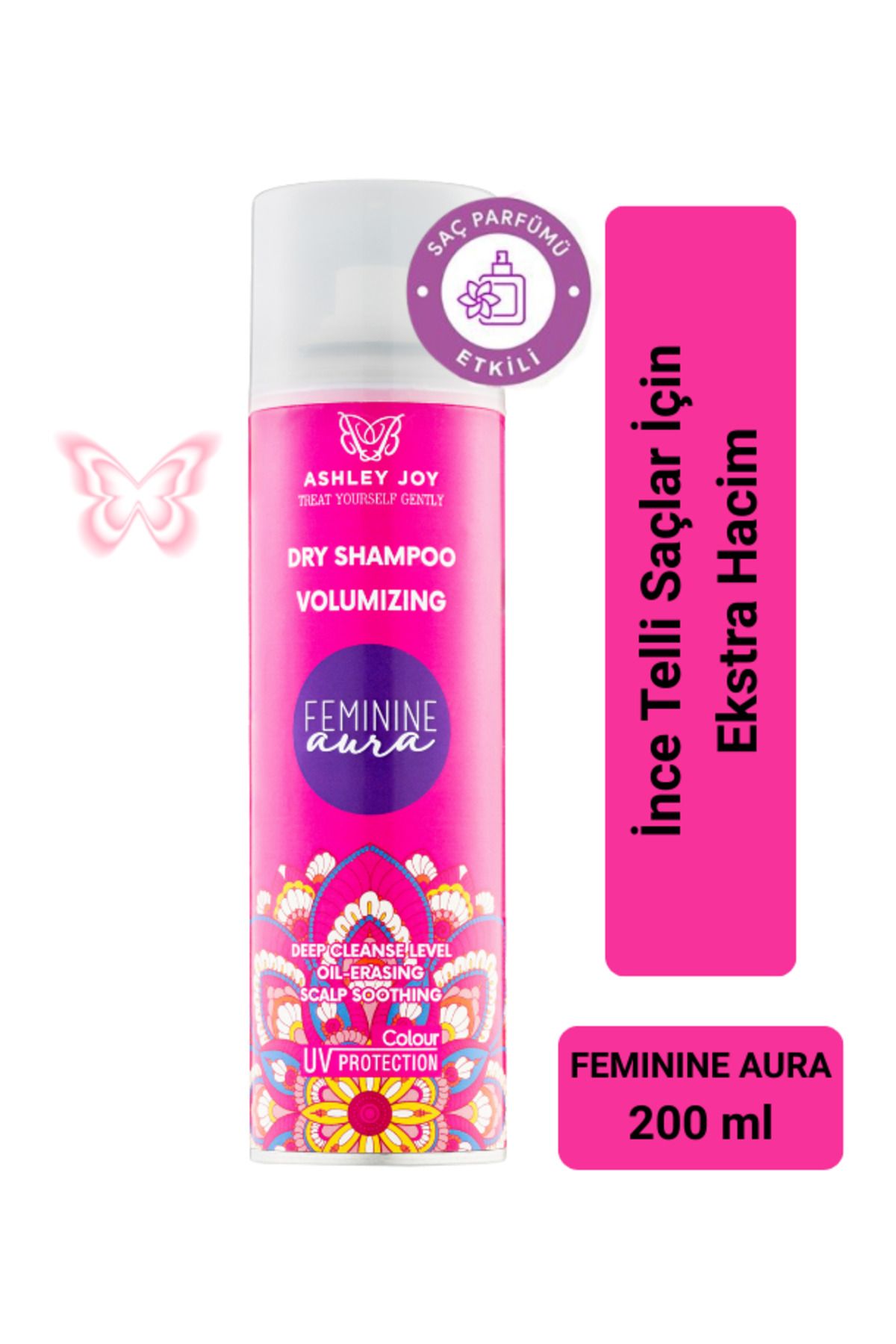 ASHLEY JOY Feminine Aura Çabuk Sönen Saçlar Için Dolgunlaştırıcı Hacim Veren Kuru Şampuan 200 ml