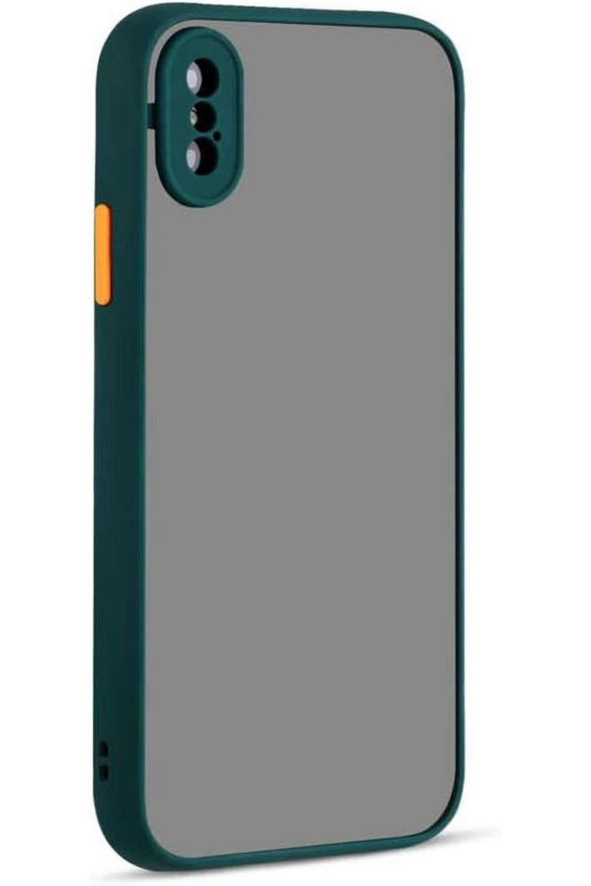 STOREMAX Sbl AKSESUAR İphone X ve XS Yan Tuşları Renkli Kamera Korumalı Transparan TPU Kılıf (Yeşil) S